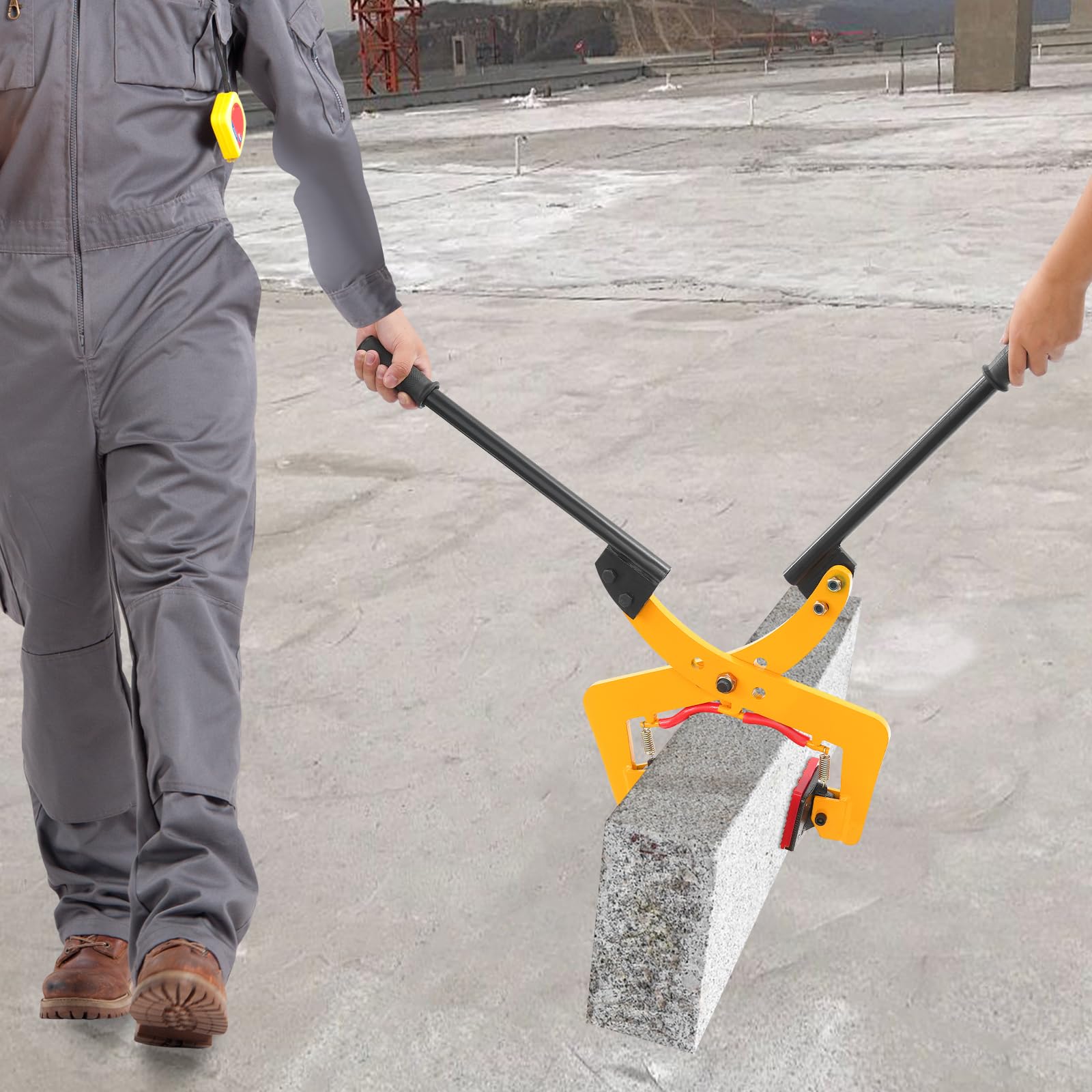Stein Klemme Platten Heber, Manganstahl Greifer Zange für Granit Marmor, Halterung mit Griffen, Träger Vorrichtung für Bau Transport (Gelb, 325kg)