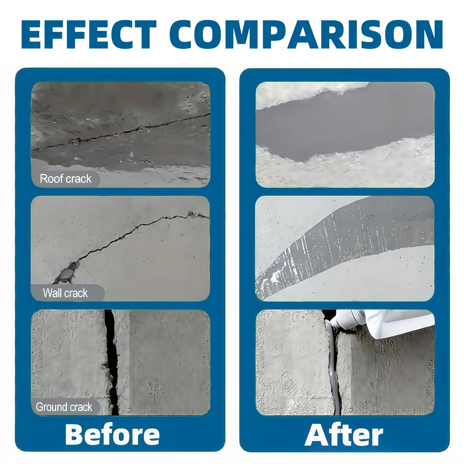 Concrete Crack Filler,Waterproof Concrete Repair Sealant,Brick Filler,Waterproof Sealant Outdoor,Applicable to Sealing Household Floor Wall Roof Cracks,High-Strength & Long-Lasting Quality - Image 2
