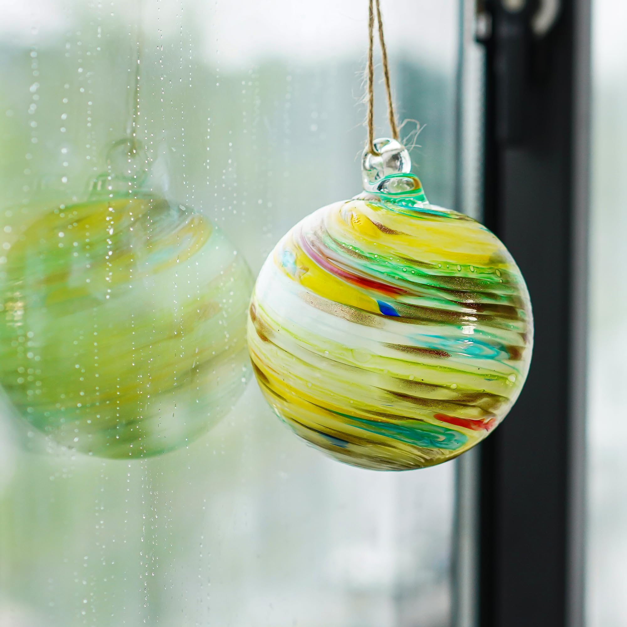 Boules de jardin en verre à suspendre - Décoration d'intérieur ou d'extérieur - 15,2 cm