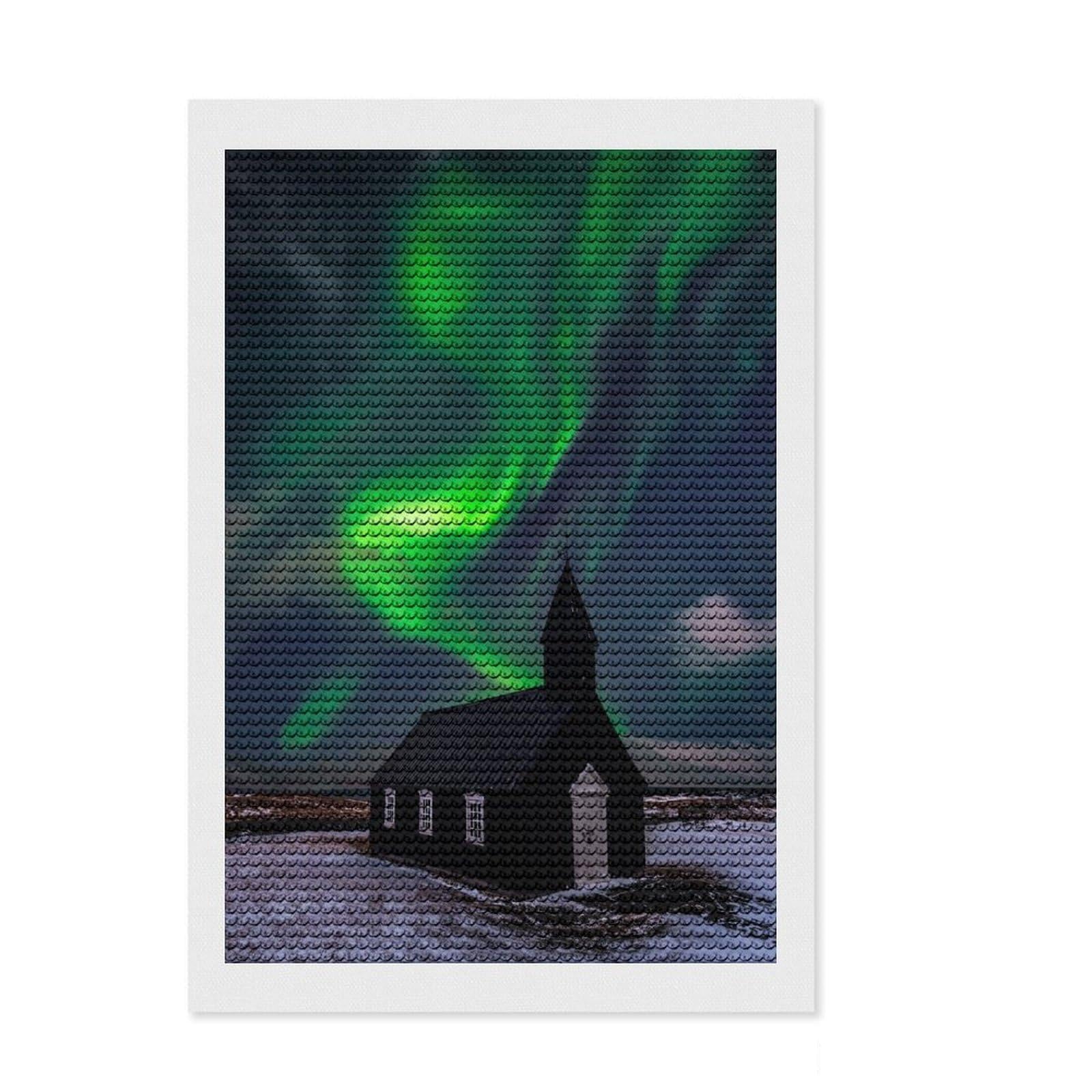 Junmoney Untitled Round Drill Diamond Painting 8"x12", Printed Canvas, Office Decor, for Family Craft Time, Holiday Gift Idea