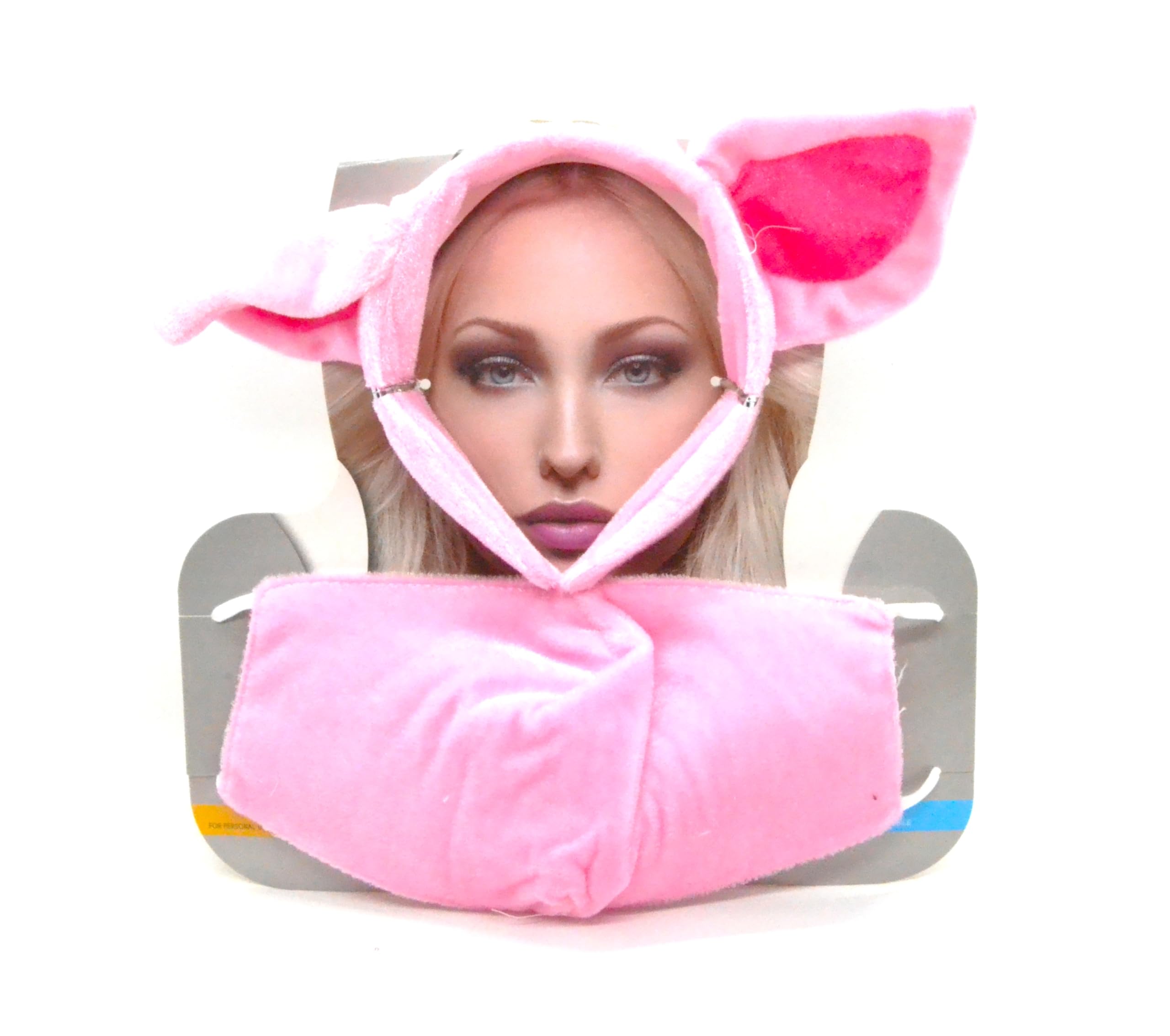Z1 Pink Pig Costume 2 Piece Set with Ears Headband and Bow Tie for Adults