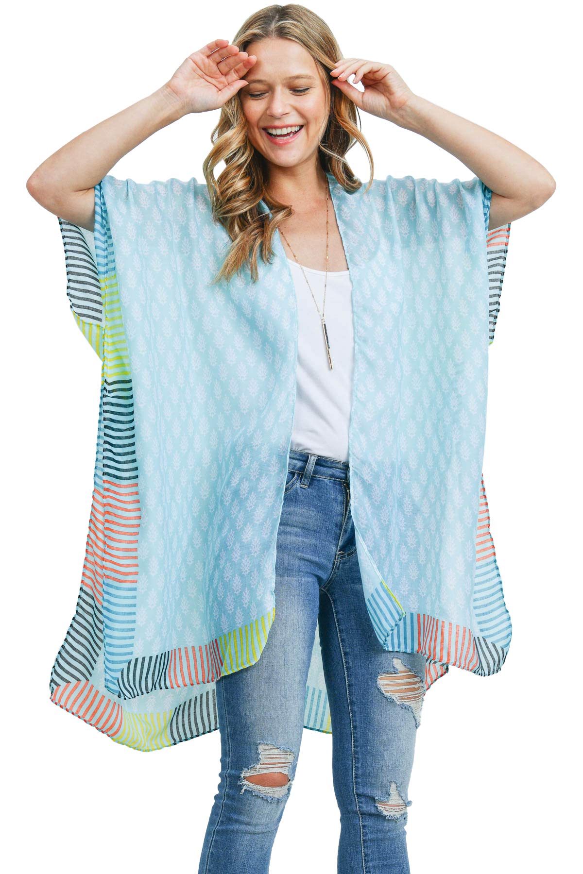 Bohemian Drape Vest Kimono Long Cardigan - Knit Beachwear Bathing Swimsuit Bikini Cover Kaftan Shawl Abstract Crochet Sweater