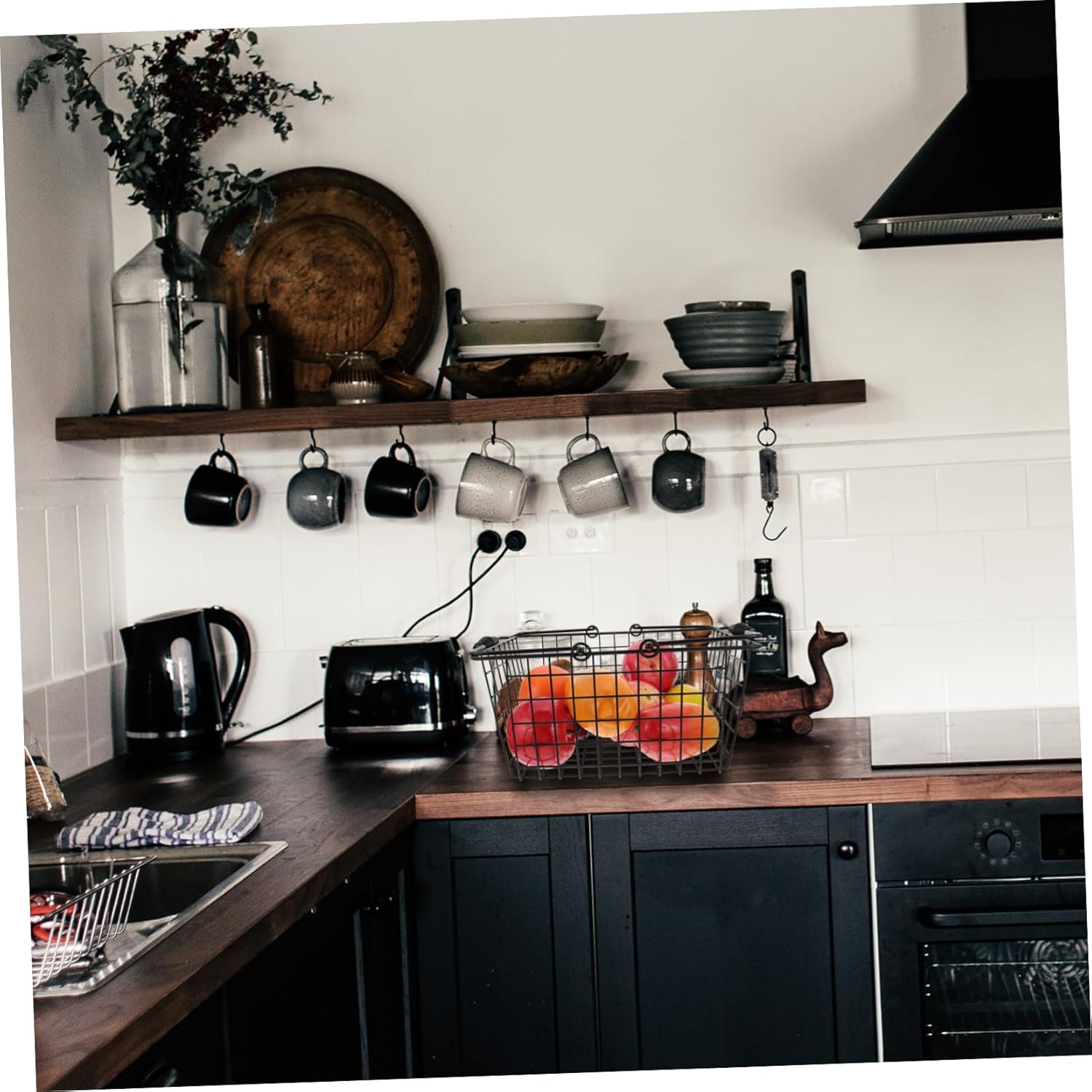 1pc Metal Drain Basket Portable Shopping Basket Kitchen Organizer Fruit Storage