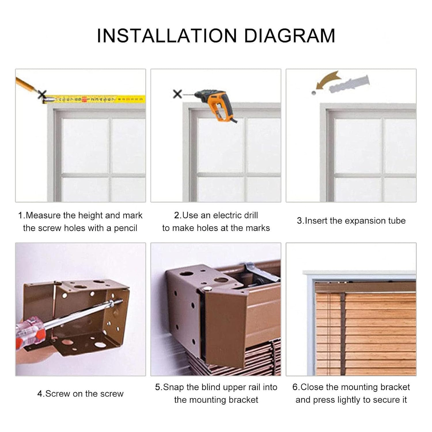 Veneziane in Legno, Tende Orizzontali, Tende in Legno a Doghe Larghe 333 mm, Veneziana Senza Foratura, Veneziane per Interni, per Camera da Letto/Soggiorno/Ufficio/Balcone, Personalizzabile