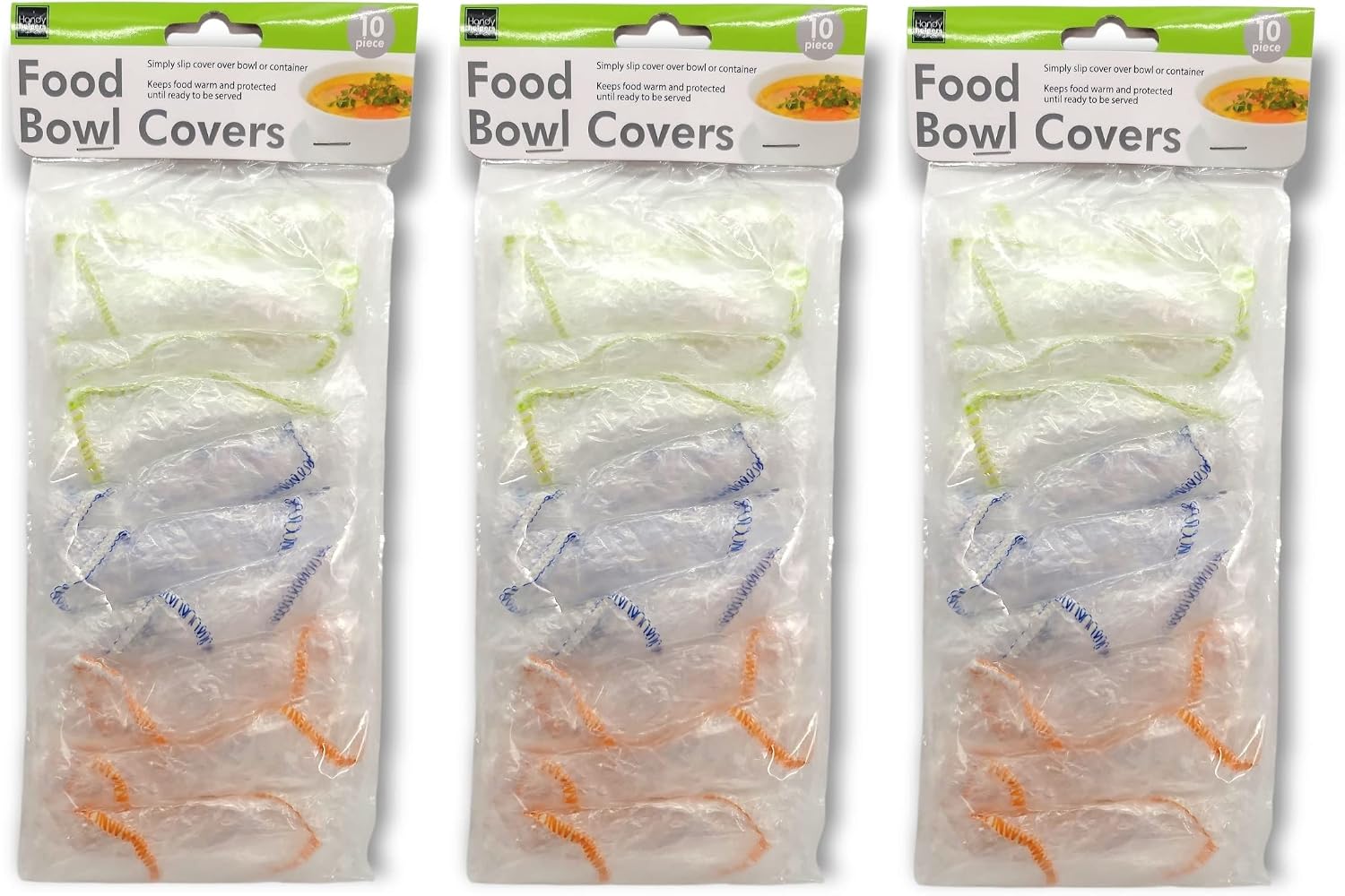 Handy Housewares 10-Piece Reusable Fitted Elastic Food Bowl Cover Set - Includes 3 Sizes Fitting From 7" to 14" Bowls (1 Set) image 4