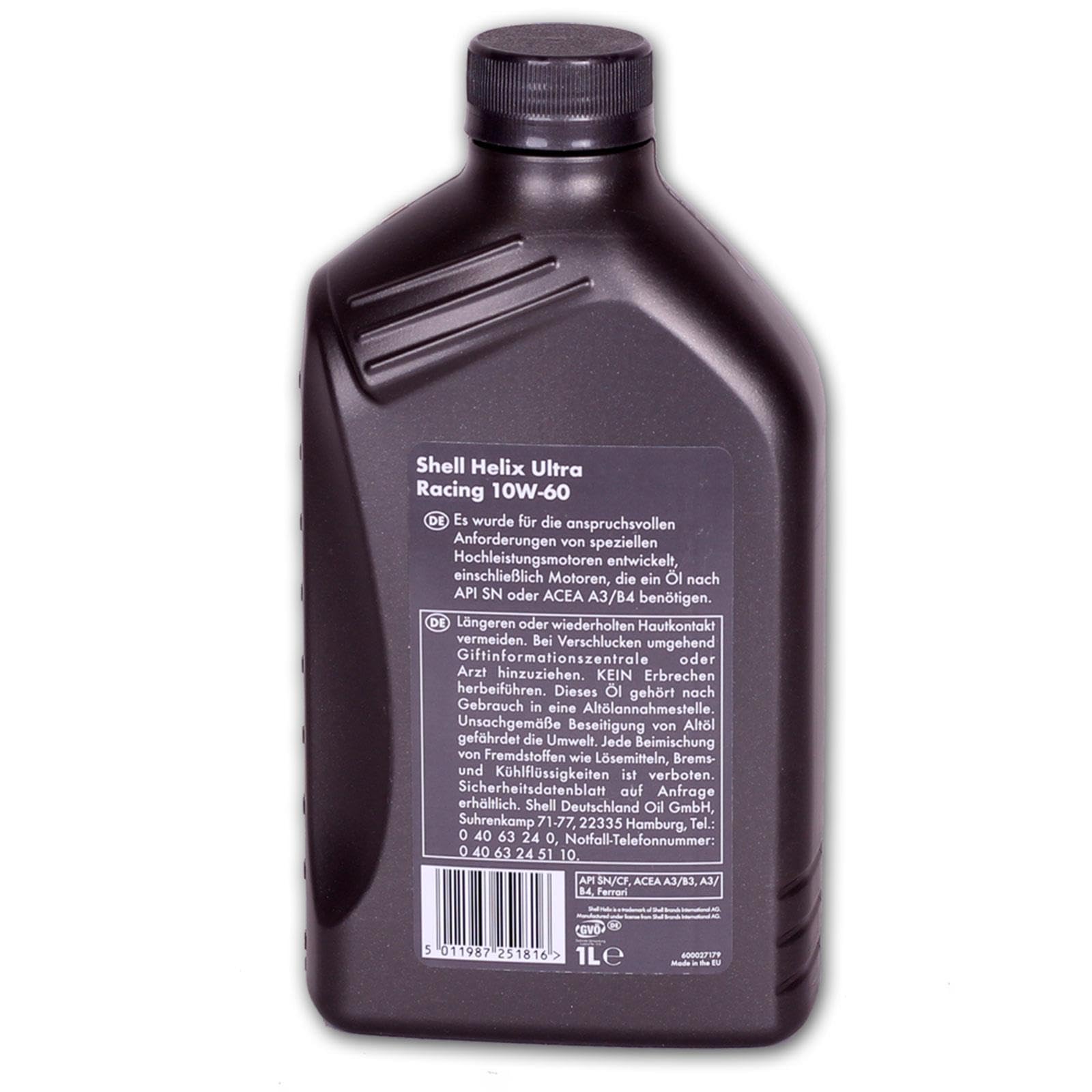 Shell 5x 550040760 Motoröl (1 L) | 5x 550040760, Helix Ultra Racing 10W-60