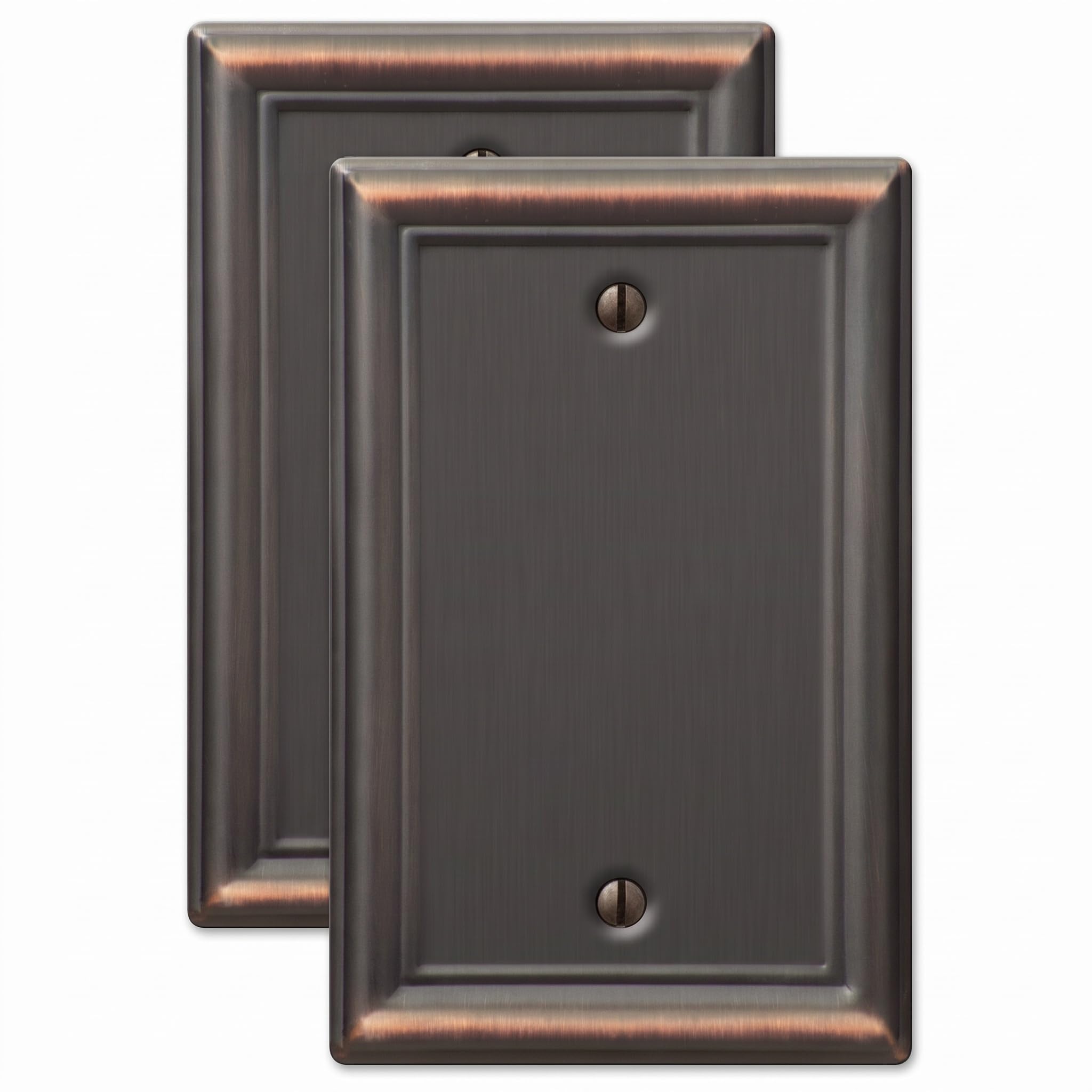 Amerelle 149BDB Chelsea Wallplate, 1 Blank, Aged Bronze (Pack of 2)