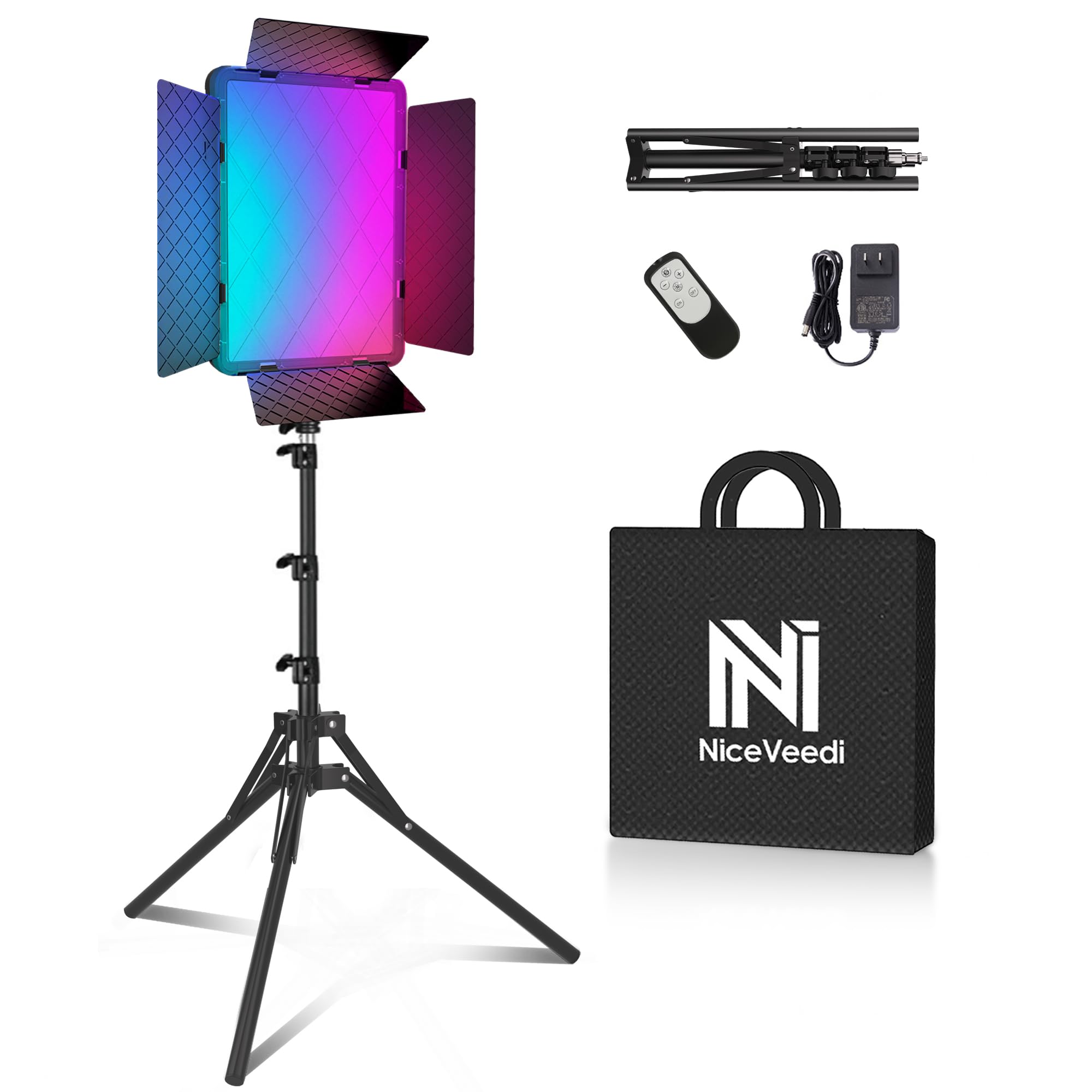 Amazon | Niceveedi 40W 撮影用RGB LEDビデオライト 540LED大型パネル