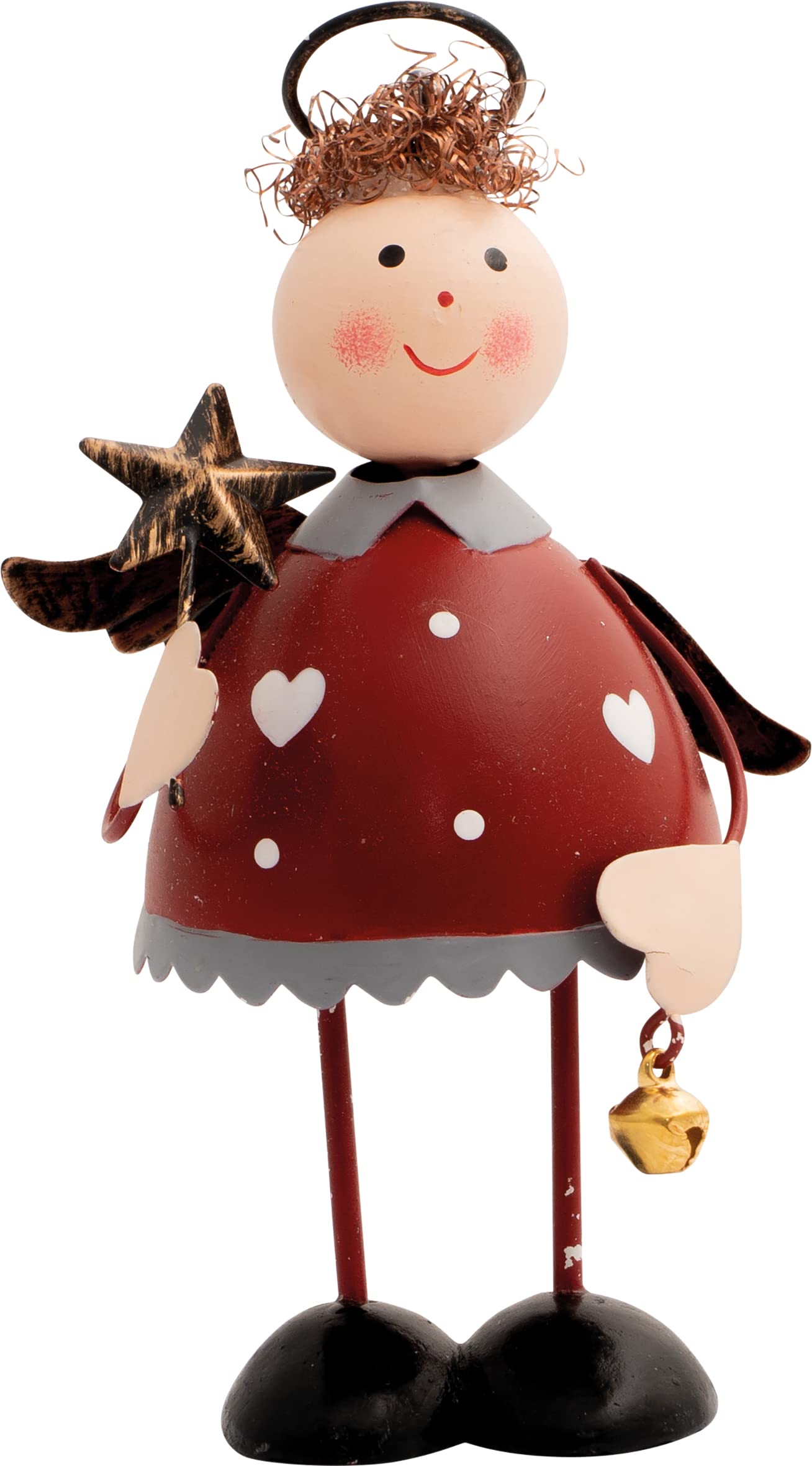 St Helens Metal Angel Ornament - Red - 14.5cm