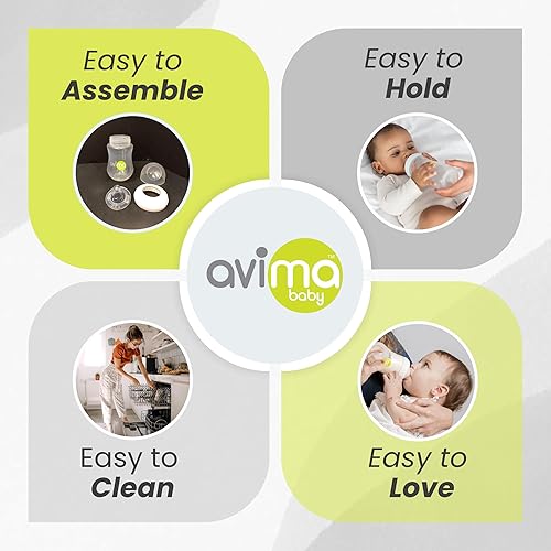 Miniatura 6 de Avima Kit de inicio de biberones de cuello ancho para bebé, juego de 12 piezas, juego de alimentación anticólicos con biberones de 4 onzas y 9