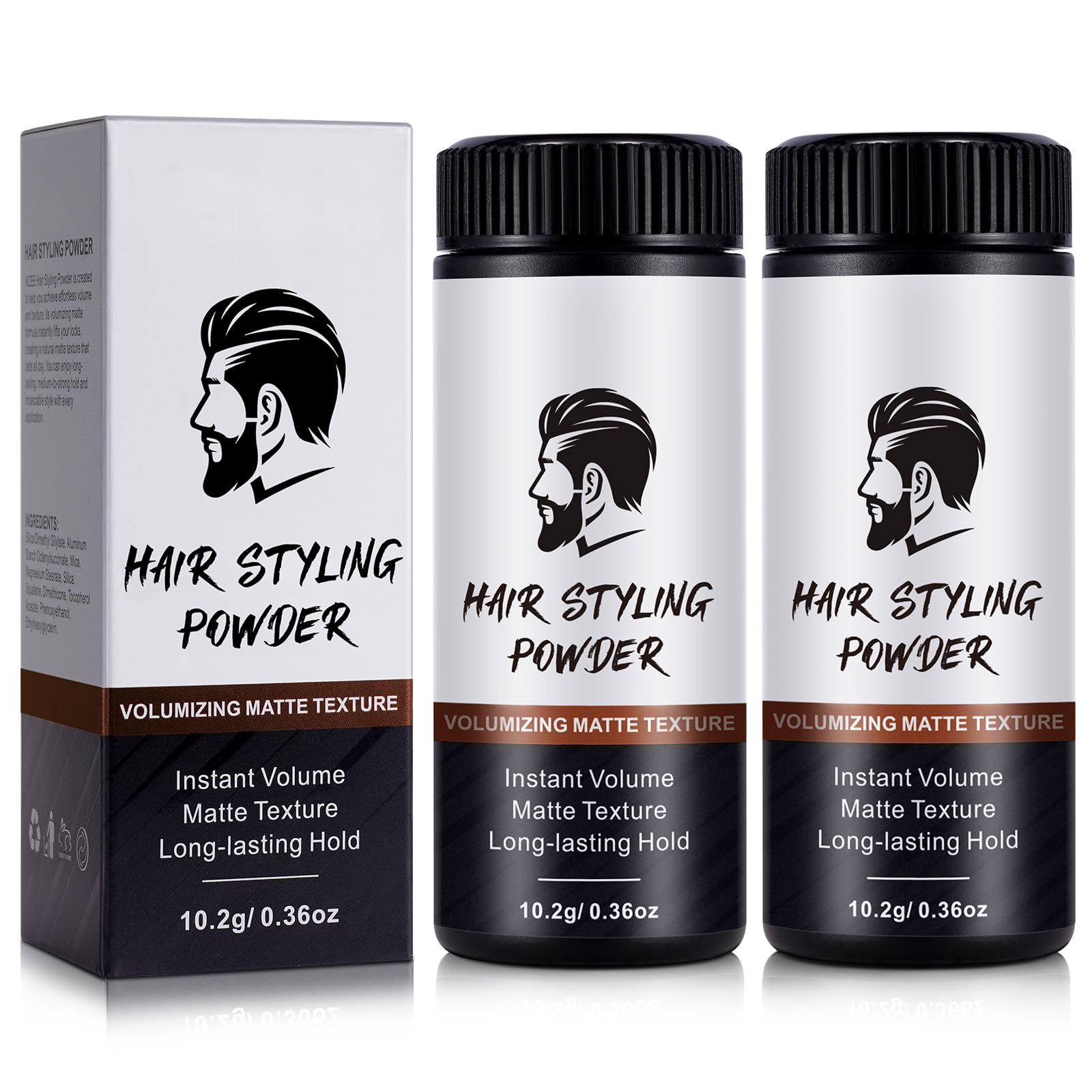 Hair Styling Powder for Men - Texture Powder for Volumizing Fluffy Hair All-Day Invisible Non-Greasy Refreshing Formula with