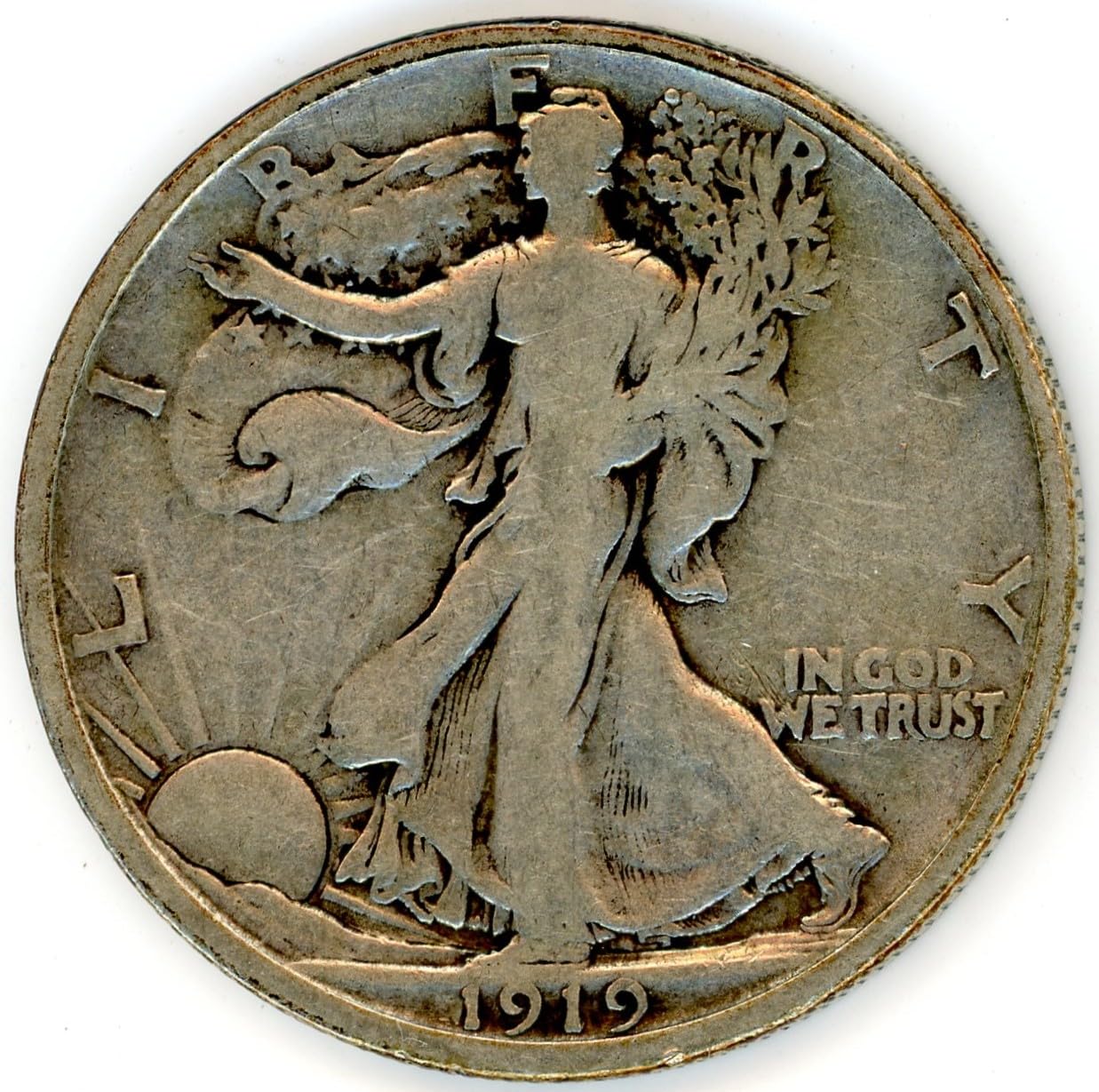 1919 D Walking Liberty Half Dollar VG-10