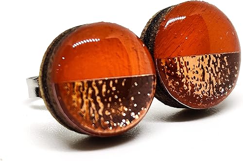 Miniatura 87 de Juego de aretes tipo dormilona de metal martillado de imitación de 0.394 pulgadas, aretes redondos para mujeres, niñas y hombres, hechos a mano