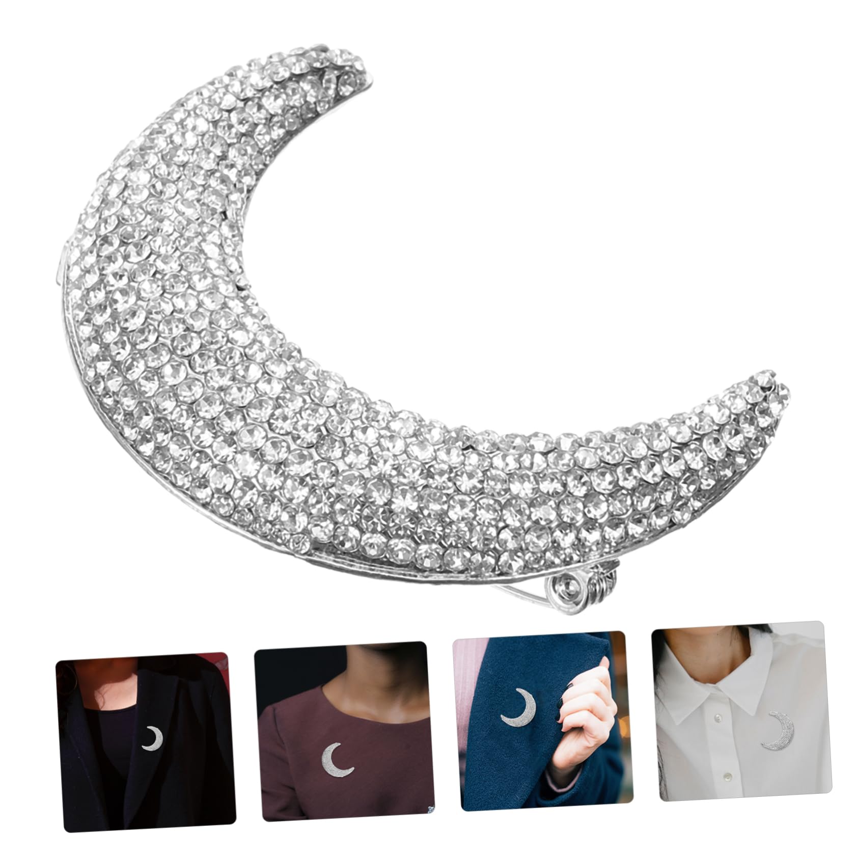 Holibanna broche de llena de diamantes bufandas para mujer broche de chaqueta de ropa insignia de ropa pasador de para la ropa pasador para mochilas aleación Silver