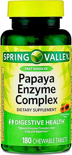Miniatura 2 de Support Help Digestión y Absorción de Nutrientes con el Complejo Enzimático de Papaya Spring Valley, suplemento dietético de tabletas masticables,