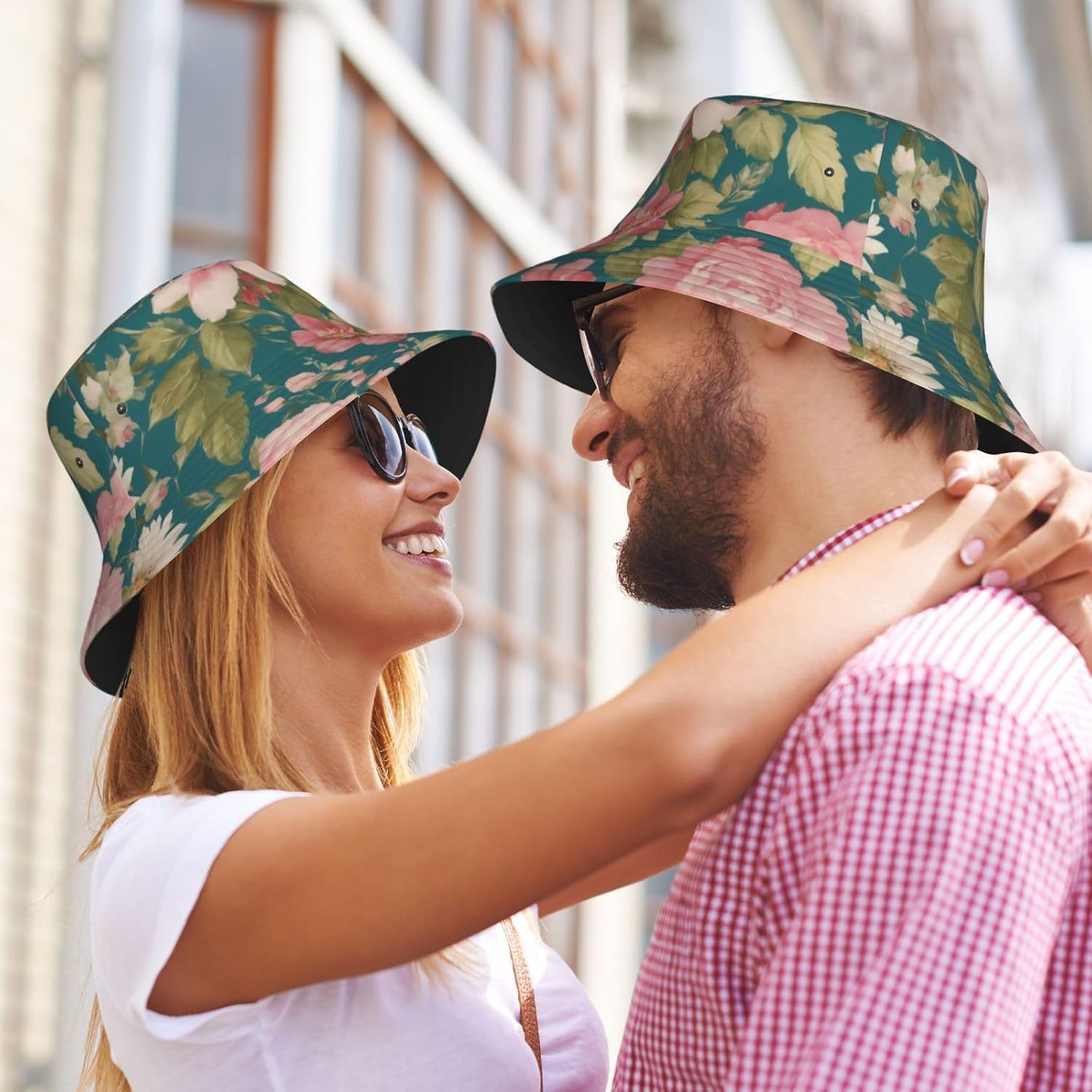 Bucket Hat Blossom Flower Print Summer Sun Hat Trendy Beach Funny Fisherman Hat for Men Women Unisex Black
