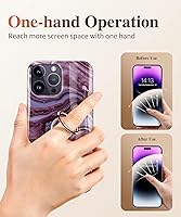 Vista 7 de GVIEWIN Soporte de anillo de teléfono celular de mármol, agarre de metal con rotación de 360°, compatible con iPhone 17/16/15/14/Pro Max/Air/Plus