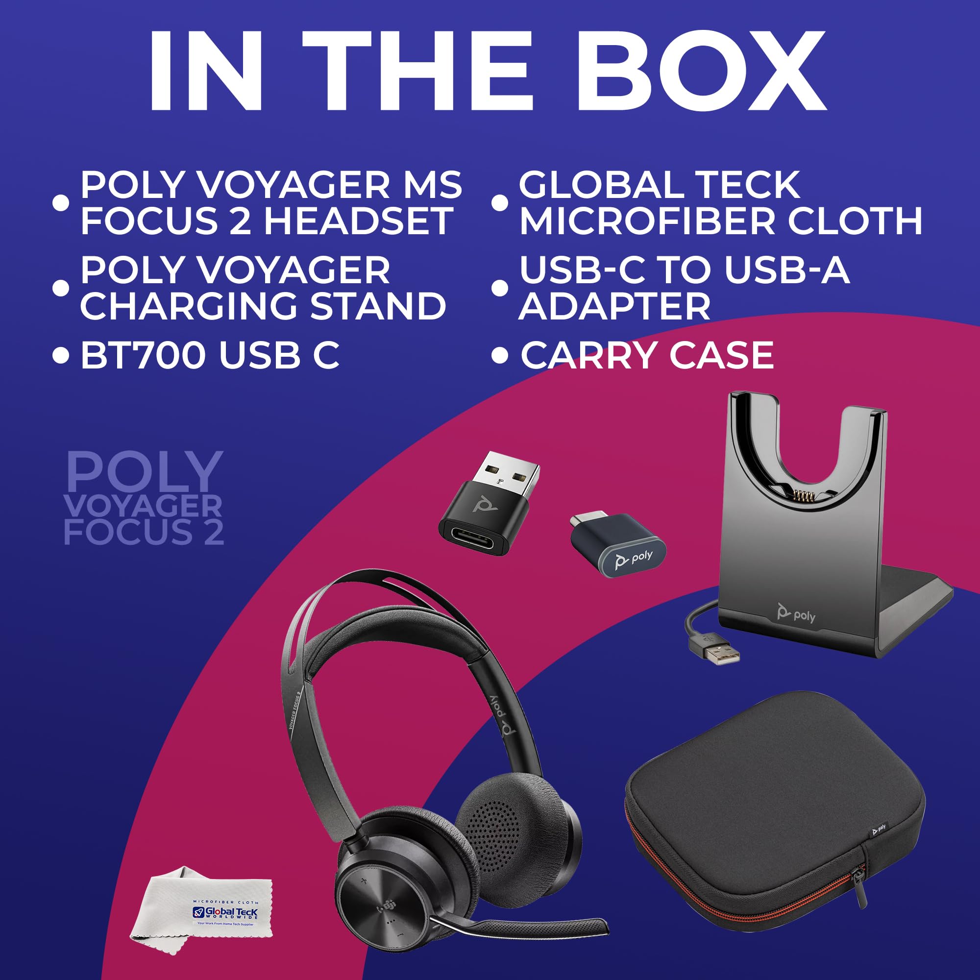 Amazon.com: Poly Voyager Focus 2 Teams USB C Bluetooth Headset