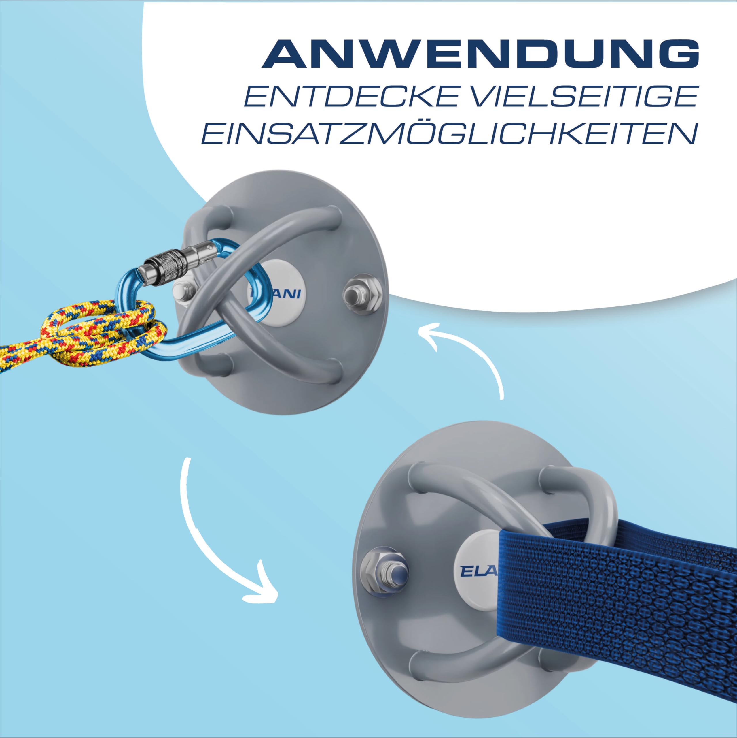 ELANI Supporto Da Soffitto Extra Robusto - Ancoraggio Per Attrezzi Fitness, Bande Elastiche E Sling Trainer - Foto 6