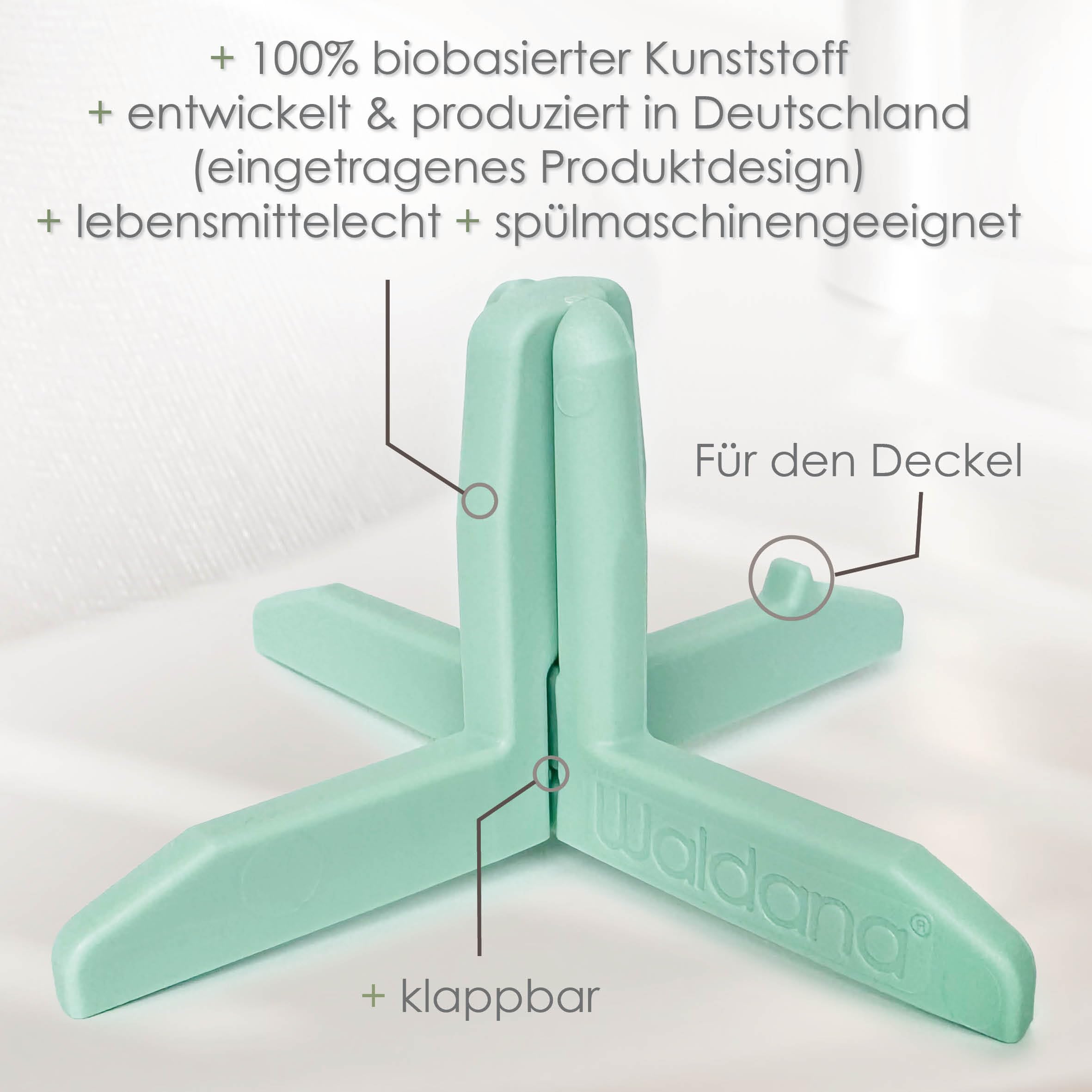 Waldana© Drying Rack for Bottles (Pack of 4) Suitable for SodaStream Glass Carafe I Registered Design I Organic Plastic Drinking Bottles Baby Bottles Dry Frame - Image 3