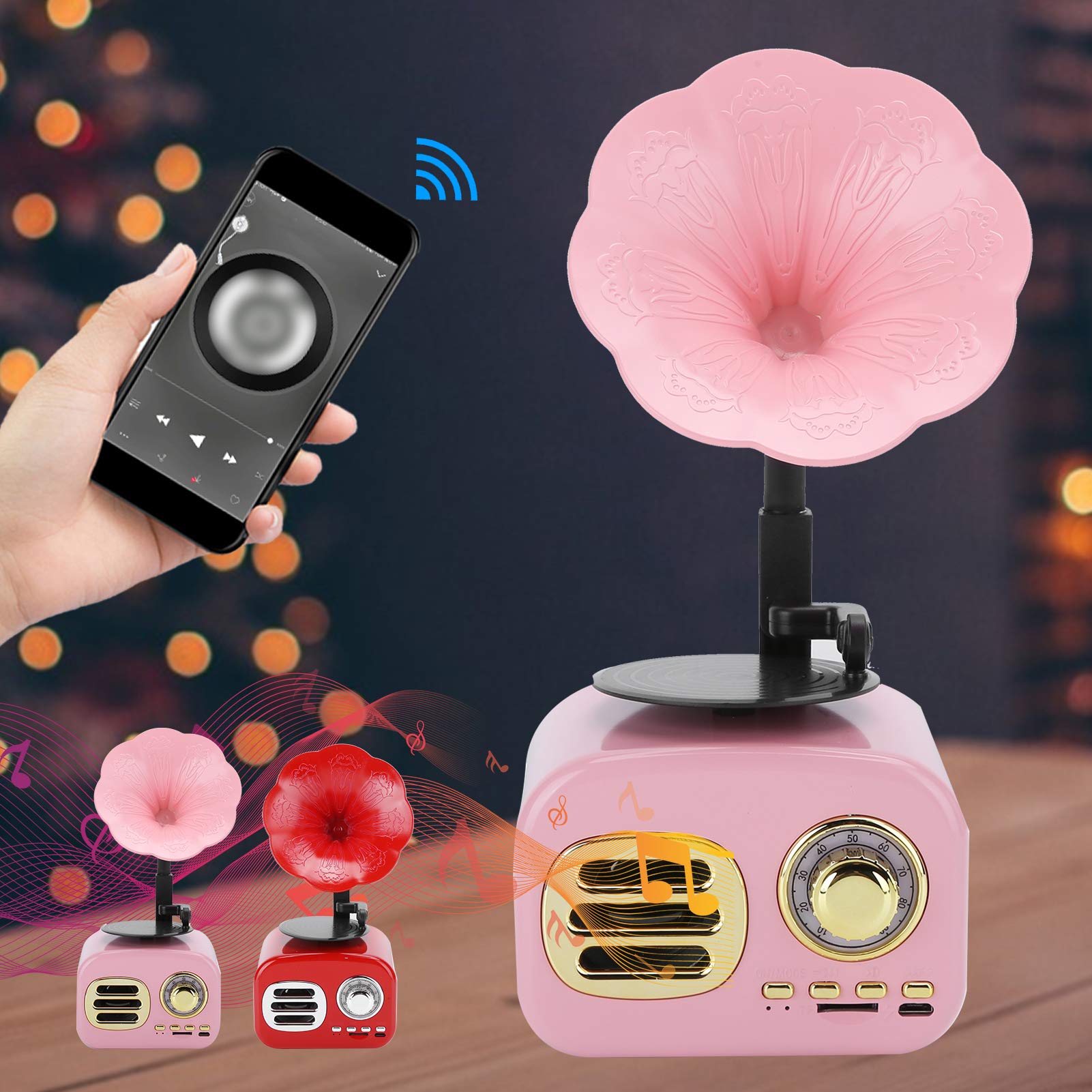Ciciglow Altavoz Bluetooth 5.0 Portátil Con Luces De Colores – Sonido Estéreo Con Graves Potentes, Batería 500mAh, Ideal Para Viajes Y Exteriores