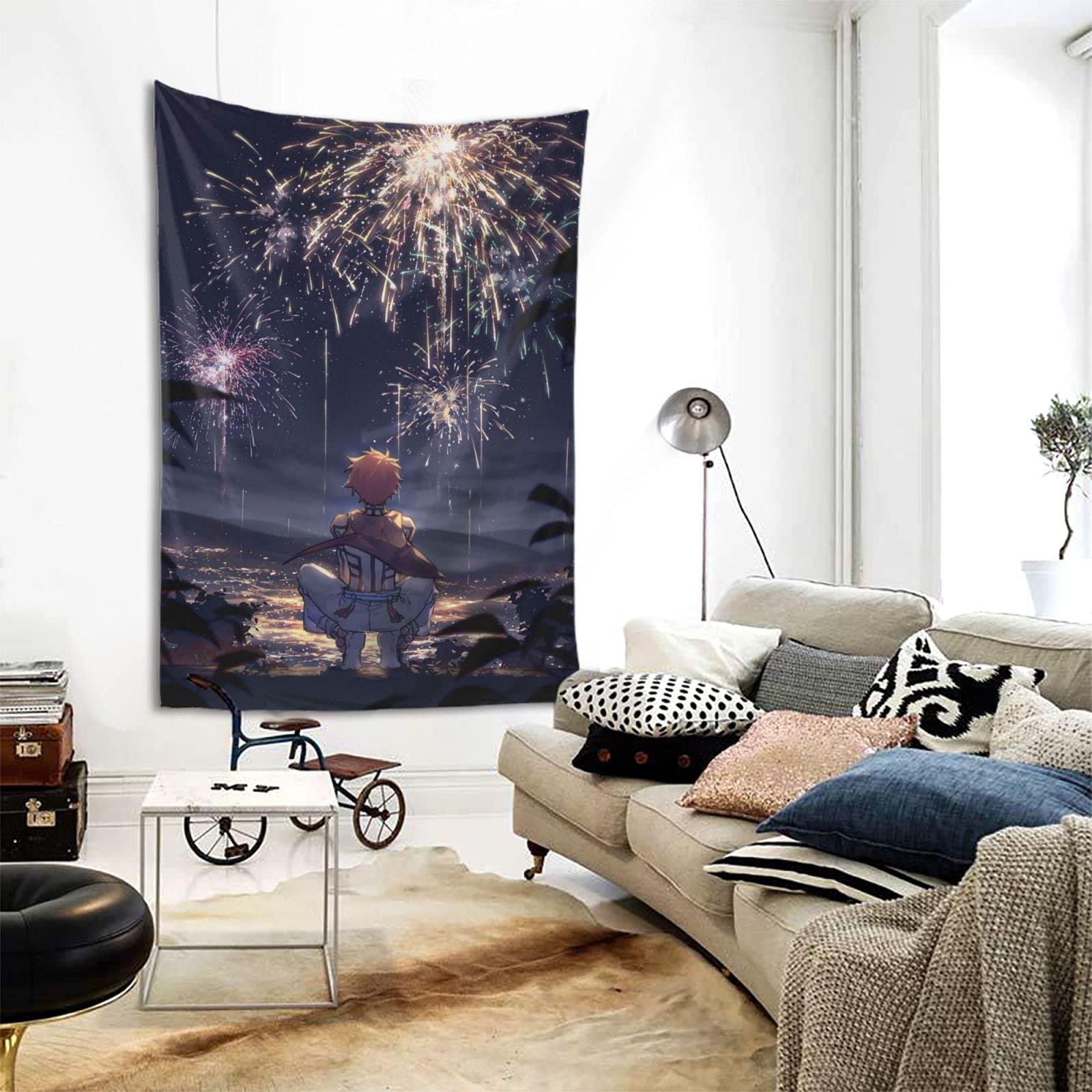 壁飾り Amazon.co.jp: 鬼滅の刃 猗窝座 十二鬼月 上弦の参 タペストリー 壁布