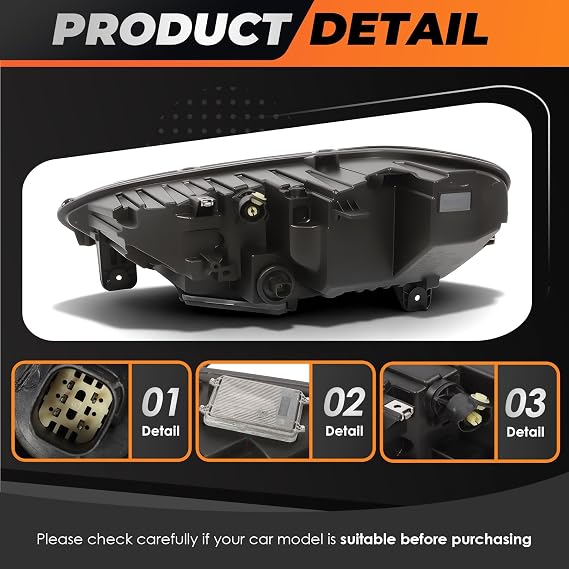 Headlight Assembly Compatible with Model X 2015-2019 103431300C