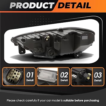 Headlight Assembly Compatible with Model X 2015-2019 103431300C