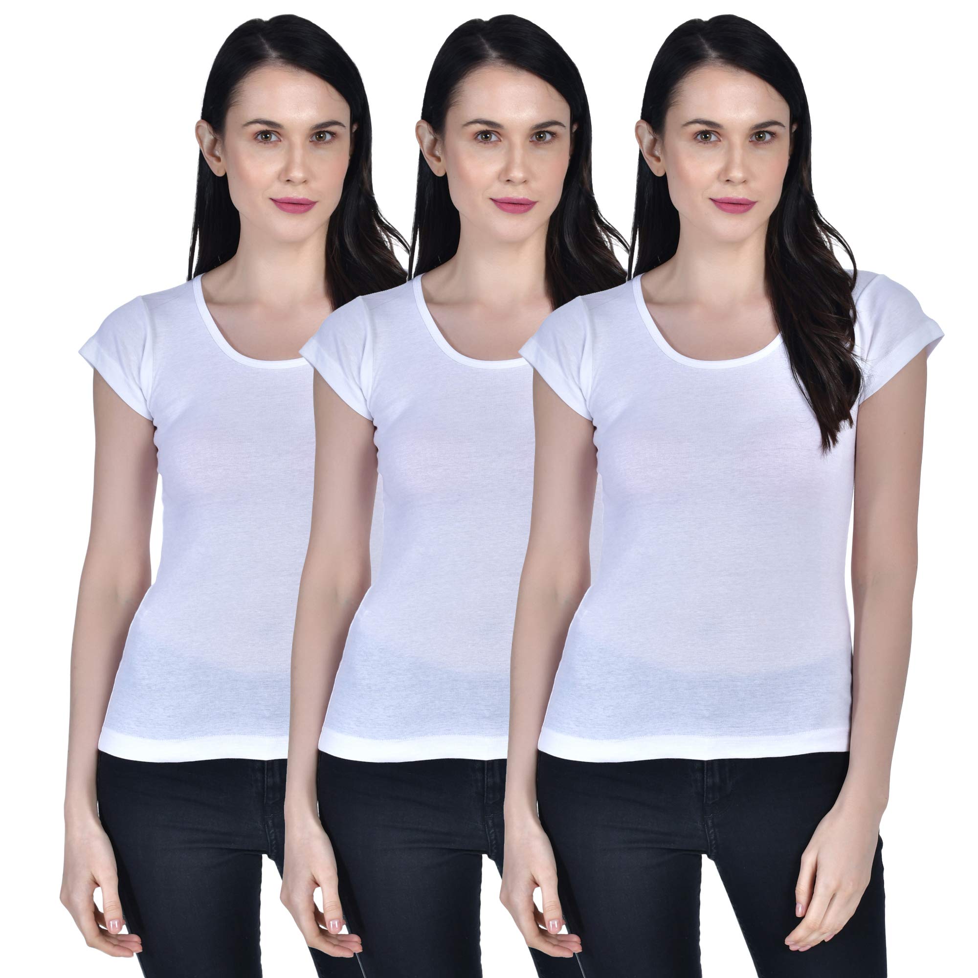 aimly Women's Cotton Cap Sleeve Camisole Slip Spaghetti - Pack of 3-picture-40