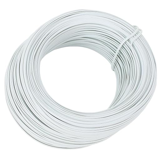 Alambre de amarre para refuerzo de acero, tipo plano 0,55 mm, 85 m de longitud, galvanizado e con recubrimiento de PVC, para construcción, jardinería y proyectos DIY (blanco) miniatura 6
