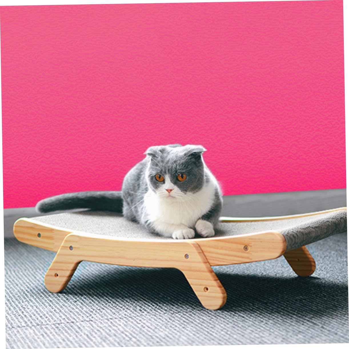 Rascador de Gato de Madera y Cartón Ondulado para Reducir Comportamiento Destructivo y Proteger Muebles