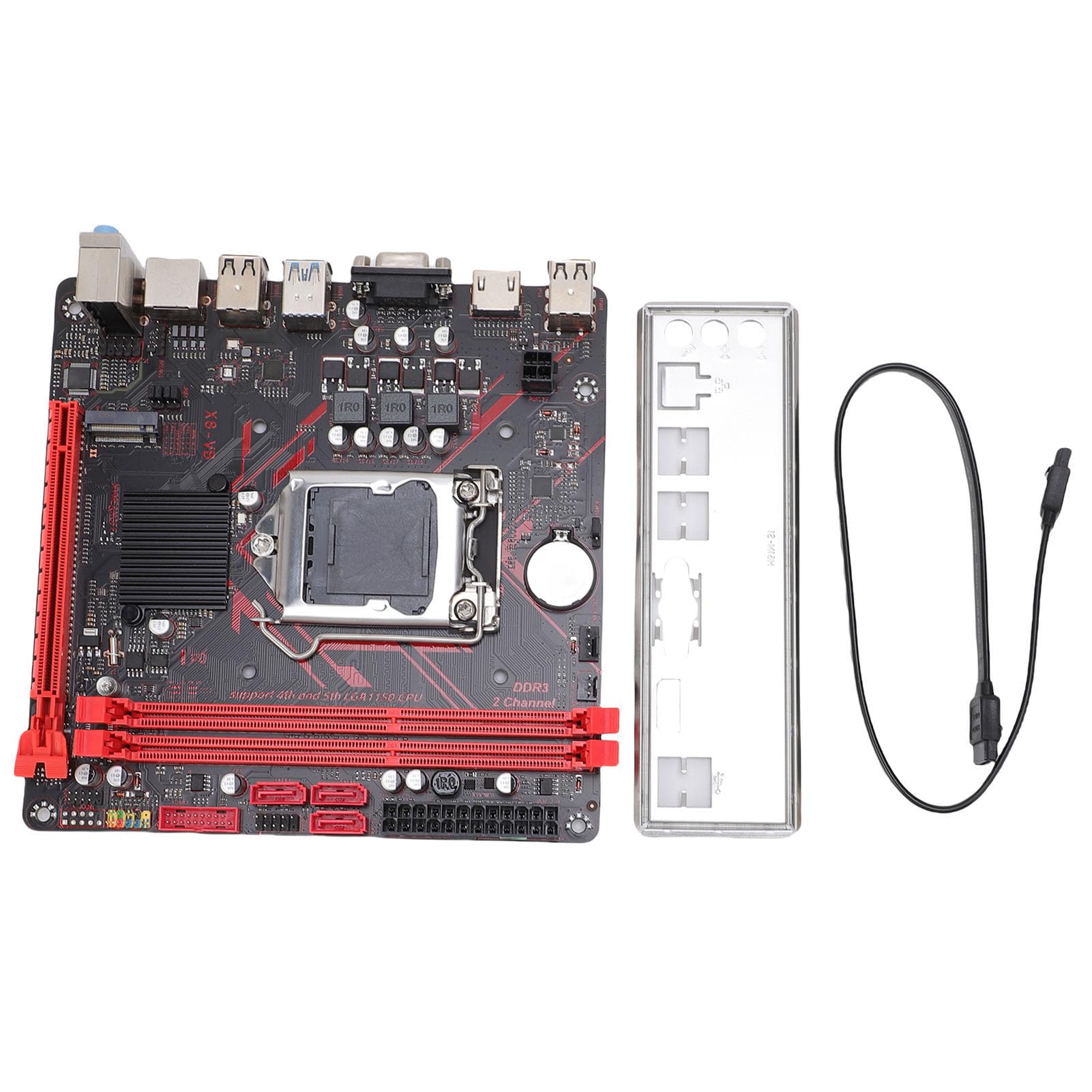 Scheda Madre H81 Micro ITX Scheda Madre Mini ITX LGA1150 DDR3 M.2 NVME per Core I7 I5 I3 E3 con 1080p VGA Doppia Uscita PCIE2.0 X8 (di Rete da 100 Mbps)