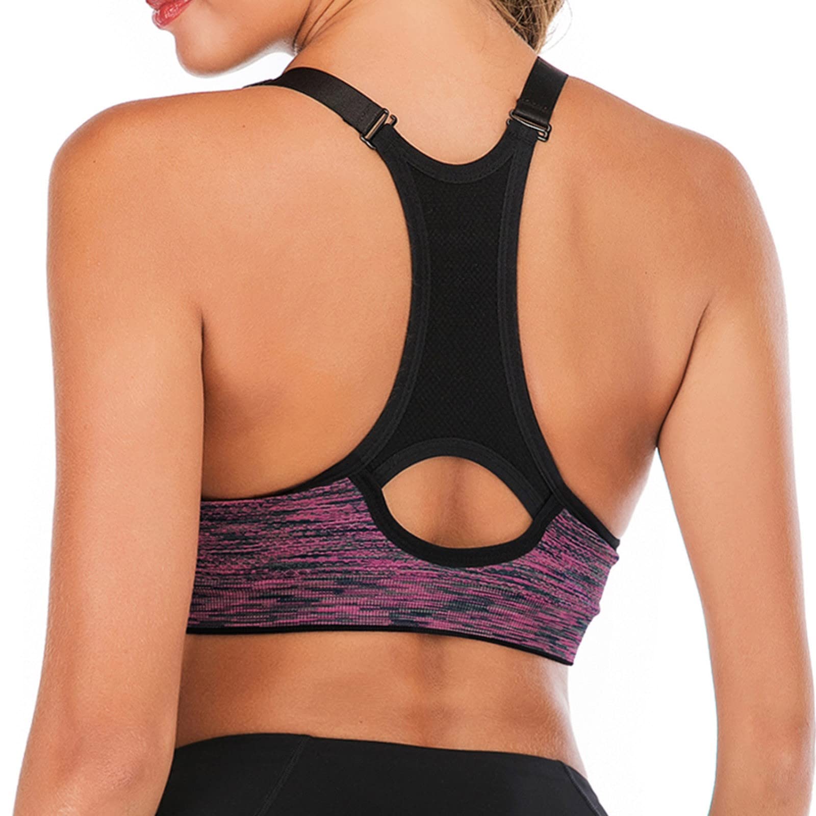 Sujetador Sin Aros Push Up para Mujer Deportivo Sin Costuras Yoga Correr Gimnasio Paquete de 2