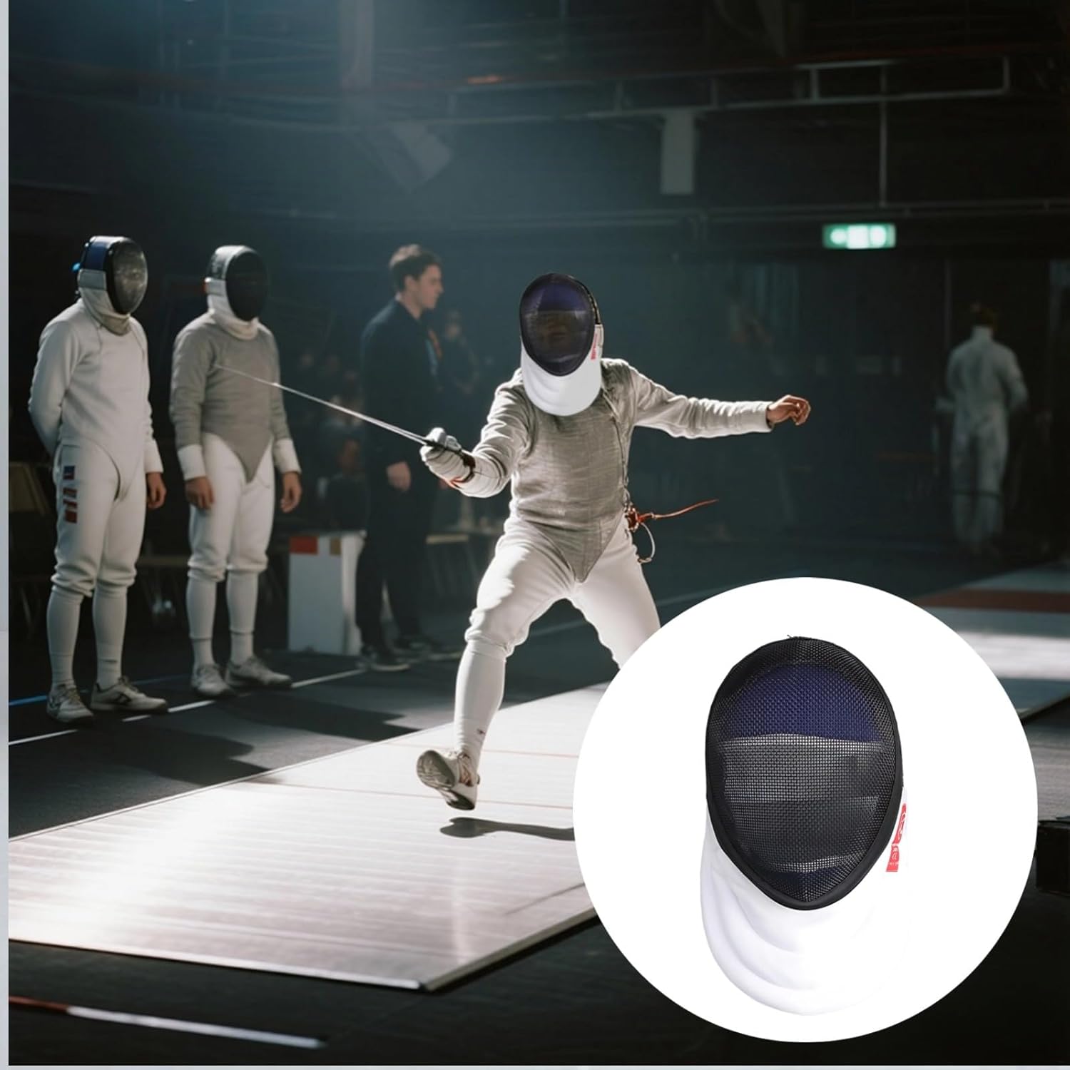 Generic Fencing Gear Epee Carbon Steel Helmet, XL Removable Style Ce 350N, Adults Youngsters Universal Fit, Ideal for Fencing