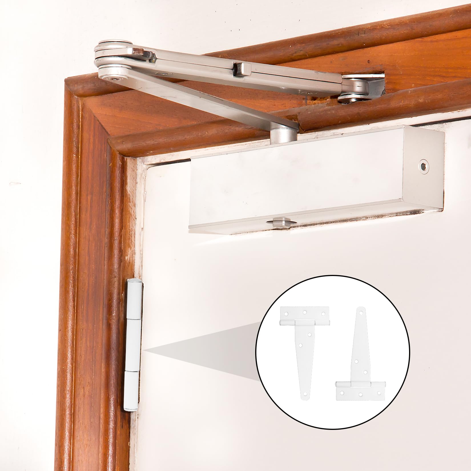 8 Cerniere A T Bianche Per Cancelli E Porte Legno | 118mm | Zincate Anti-ruggine - Foto 14