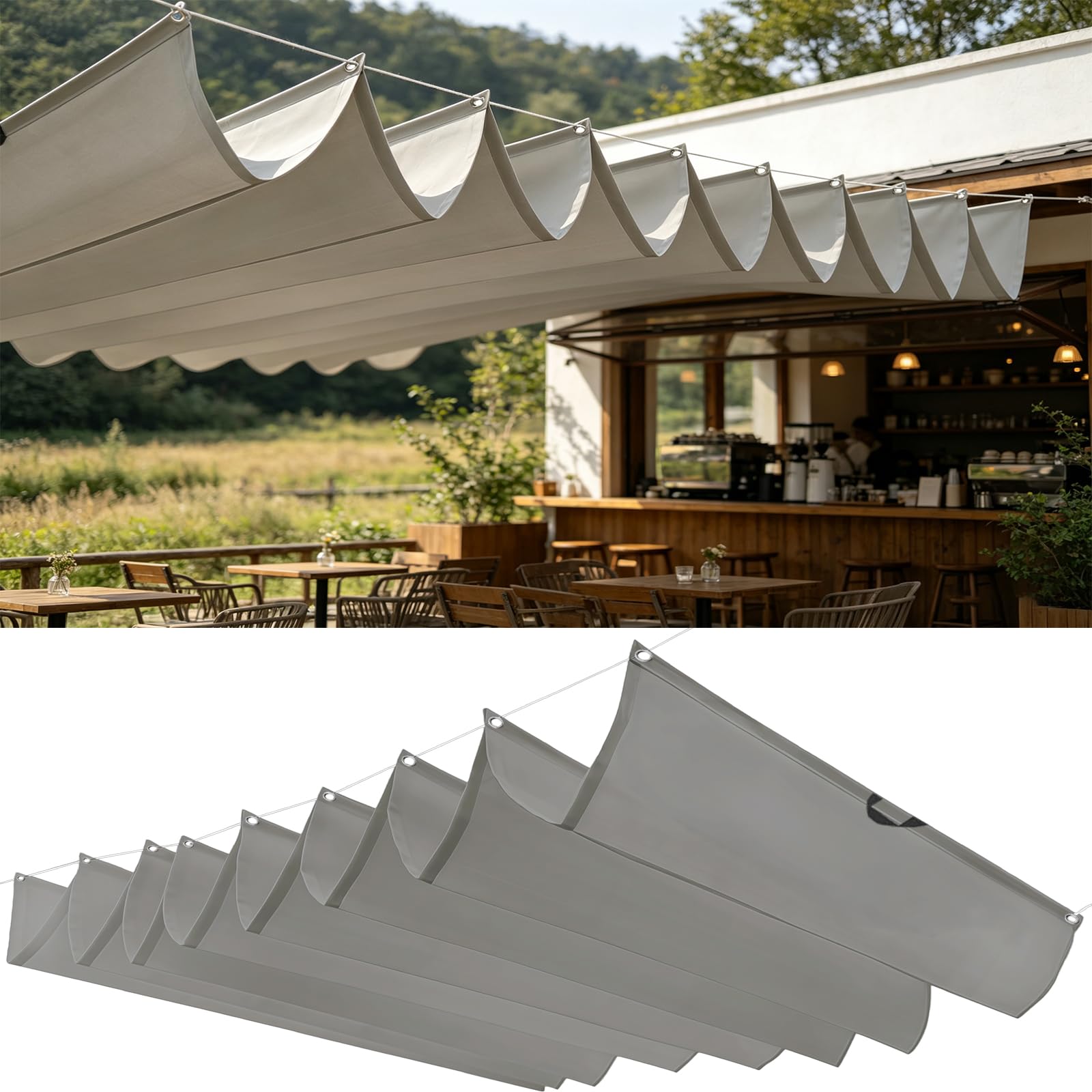 Voile ombrage anti-déchirure pour stopper le soleil et la pluie sur la terrasse