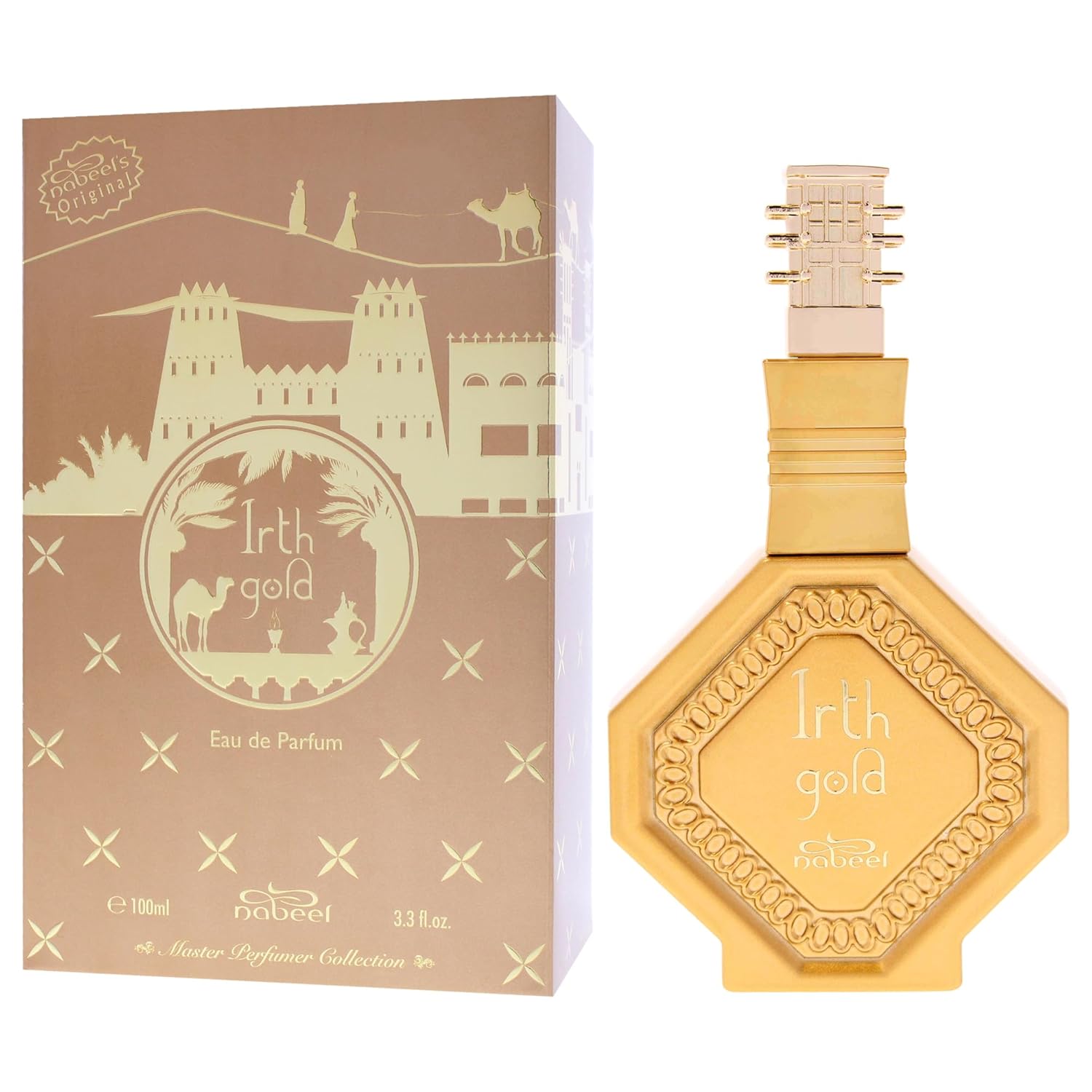 Nabeel Master Perfumer Collection - Irth Gold - Cologne for Men - Men's Cologne - Warm Perfume with Cinnamon, Peppermint, and Vanilla - 3.3 oz