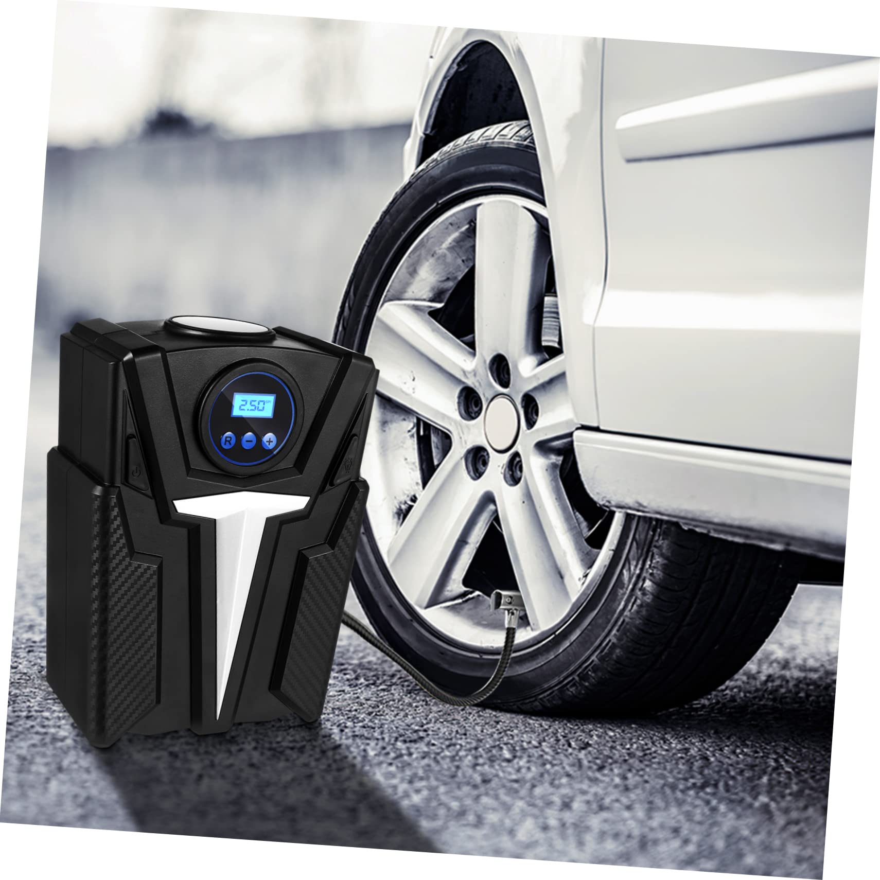 OUNONA Inflador de Neumáticos Compresor de Aire Portátil para Coche Bomba de Aire con Pantalla Digital y Luz para Inflar Ruedas de Coche