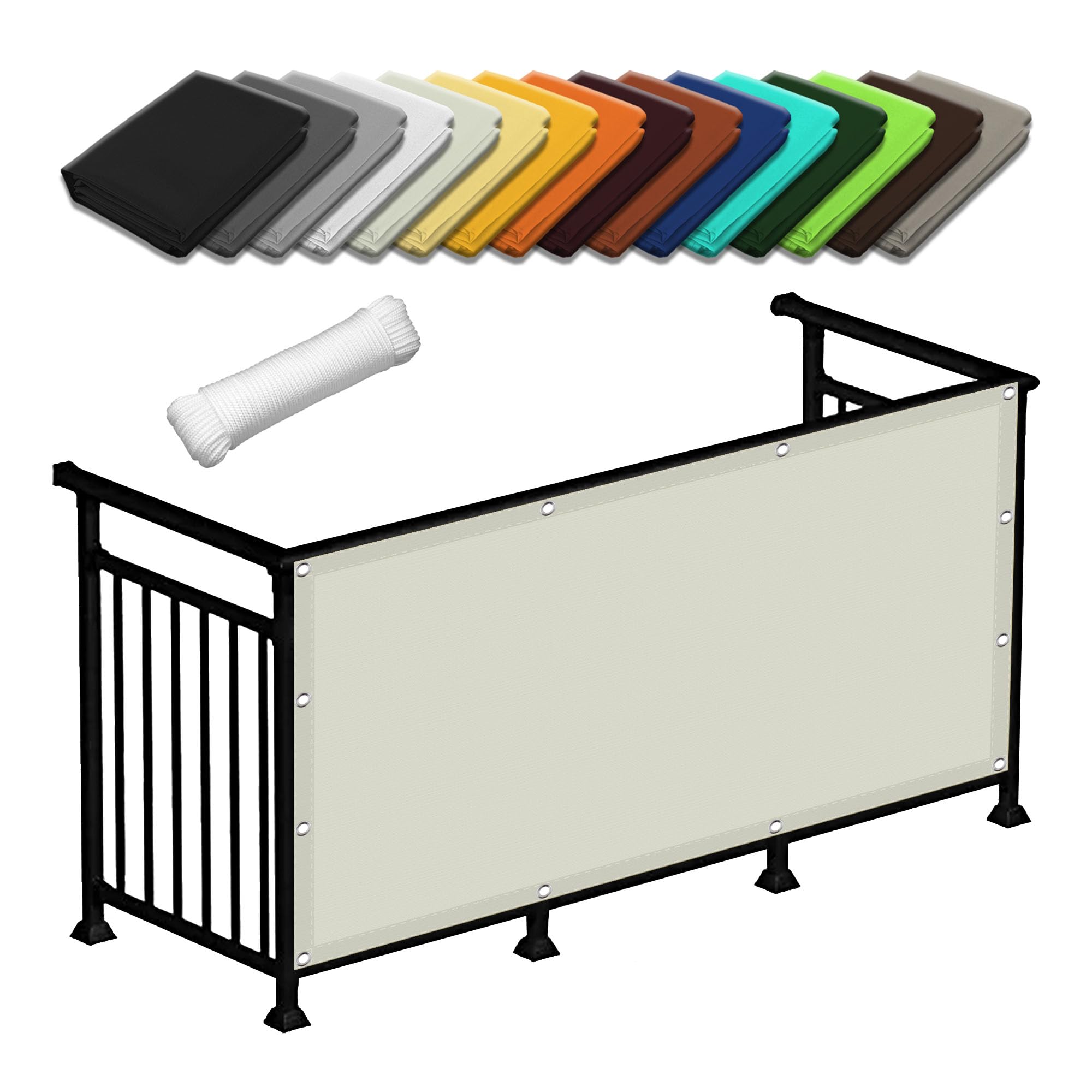 Toile pergola de rechange haut de gamme blanc cassé anti-vent 1.6x5m
