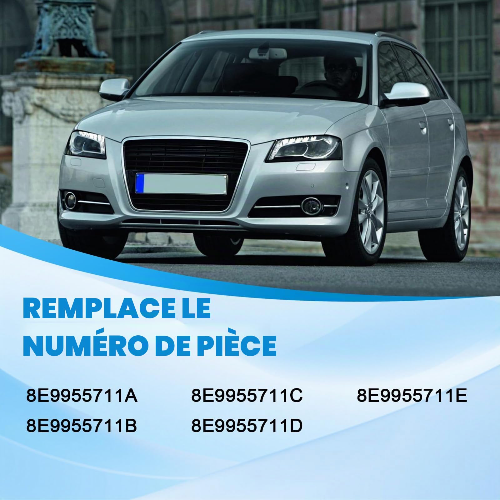Moteur d'essuie-glace arrière Moteur arrière Pare-brise arrière Compatible avec A3 8P A4 A6 Q5 Q7 2000-2019, remplacement pour 8E9955711D 8E9955711A 8E9955711B 8E9955711C