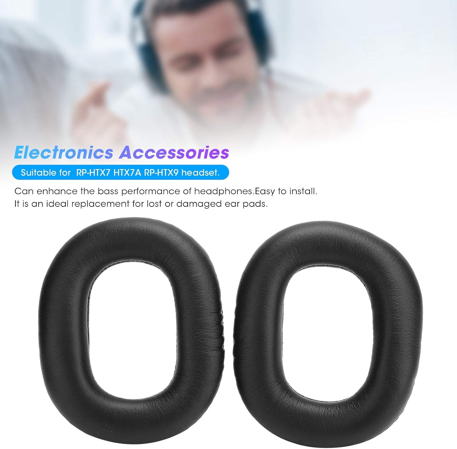 完成品 イヤーパッドクッション フォームスポンジ人工皮革ヘッドホンカバー Rp Htx7 Htx7a Rp Htx9のイヤホンイヤーパッド交換用 ブラック Www Larrypolatsch Com