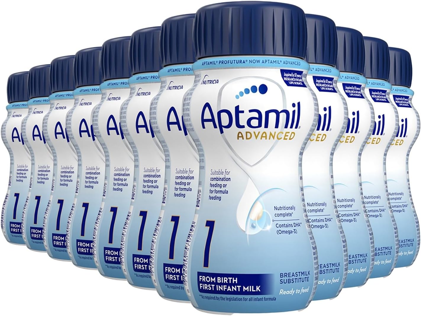Advanced 1 First Infant Baby Milk Ready to Use Liquid Formula, from Birth, 200ml (Pack of 12)