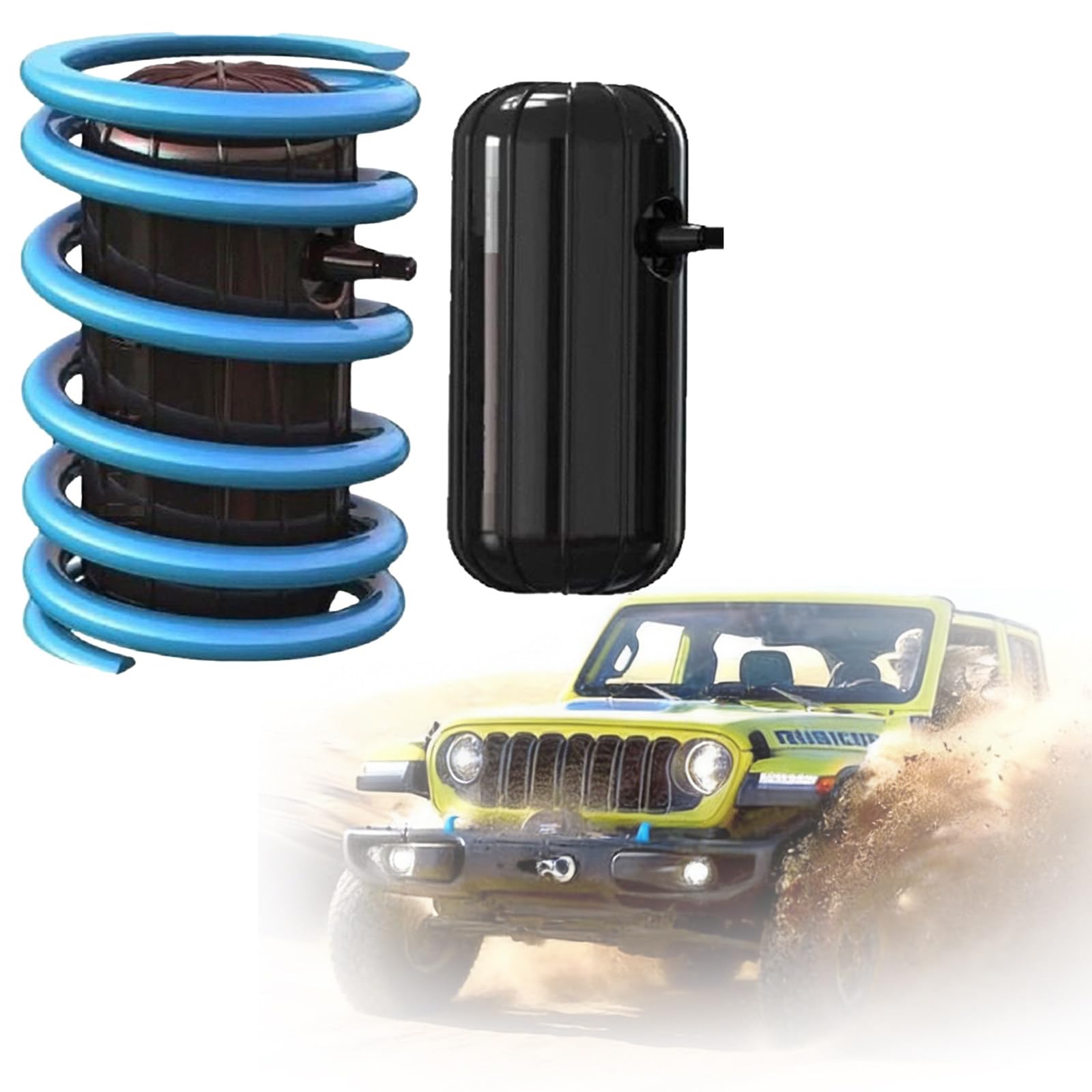 Lpoxuru Rubber Air Helper Springs, Load Support Shock Absorber Air Bags, Suspension Enhancement Kit for Car, SUV, Off-Road Vehicle Largestsize-Sideopening