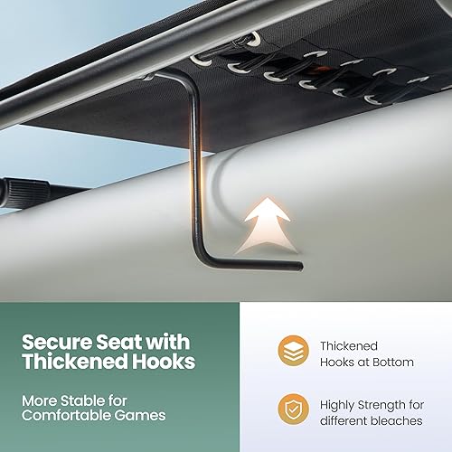 Miniatura 6 de HIGH POINT SPORTS Silla plegable para estadio con bolsa de malla y ganchos para ocultar, paquete de 2 sillas portátiles para estadio con respaldo,