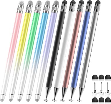 10 PCS Stylus Pen,2-in-1 Stylus Pen for Touchscreen,High Precision and Sensitivity,Suitable for iPhone/ipad/Android Tablets,Compatible with All Touch Screens