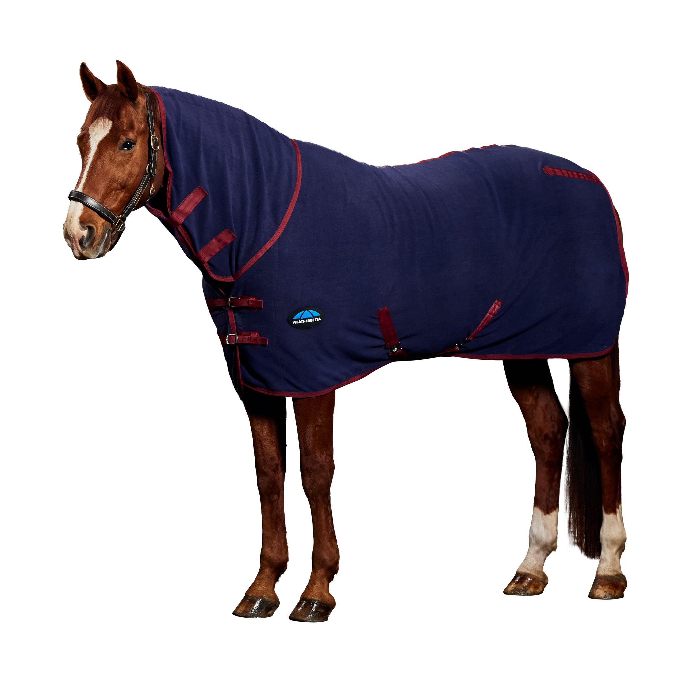 WeatherBeeta Anti-Static Fleece Cooler Combo Neck, Navy/Burgundy, 6'9