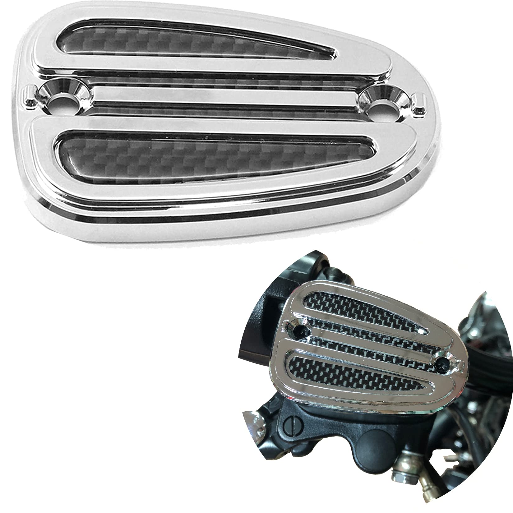 Front Brake Fluid Reservoir Cap, CANMIYOU CNC Aluminum Brake Fluid Cover fits for Bobber Bonneville Speedmaster Thruxton silver RFBA, S