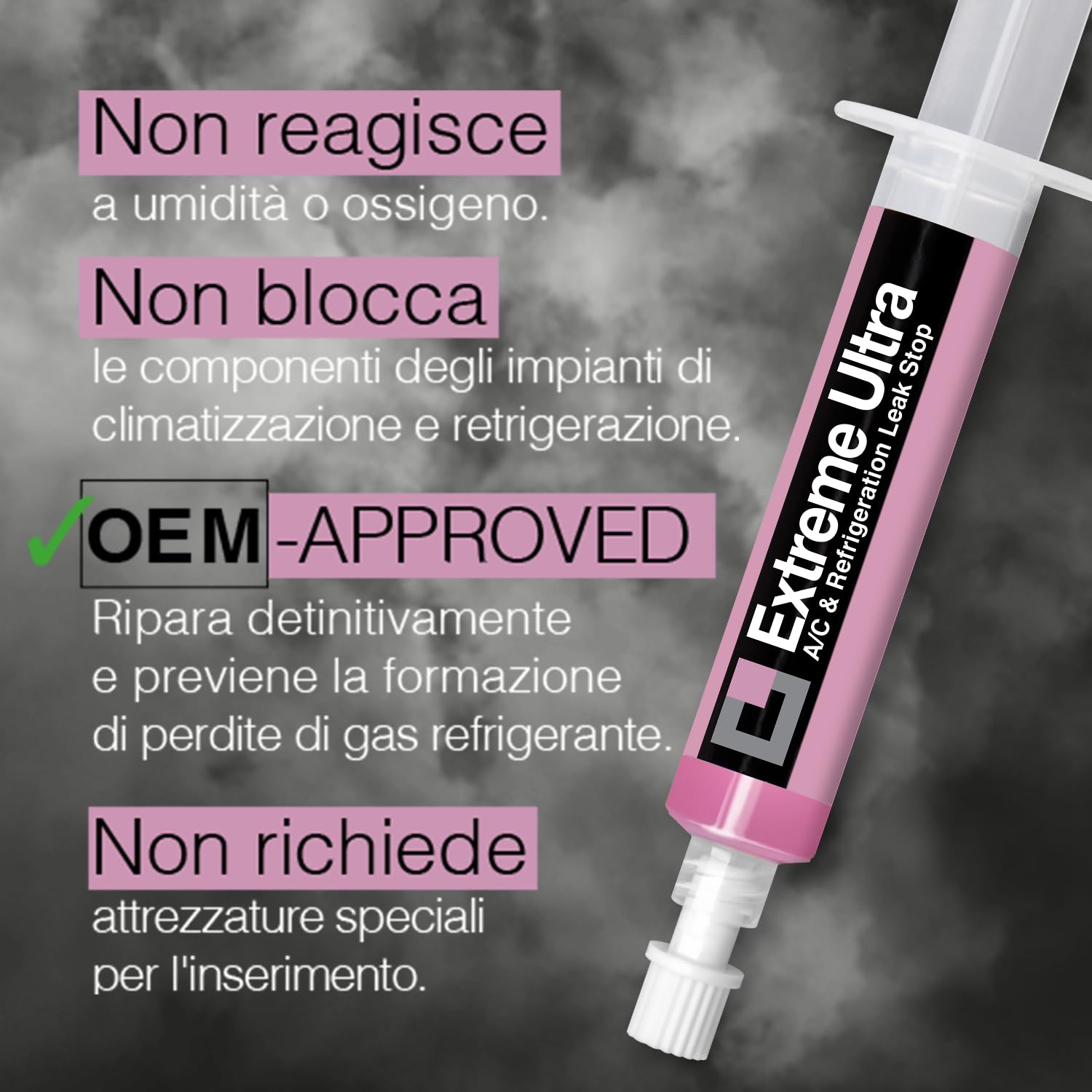 Errecom Extreme Ultra - 6 ml, Turafalle per Impianti di Climatizzazione e Refrigerazione, include adattatore 5/16 SAE (per R410a, R32)