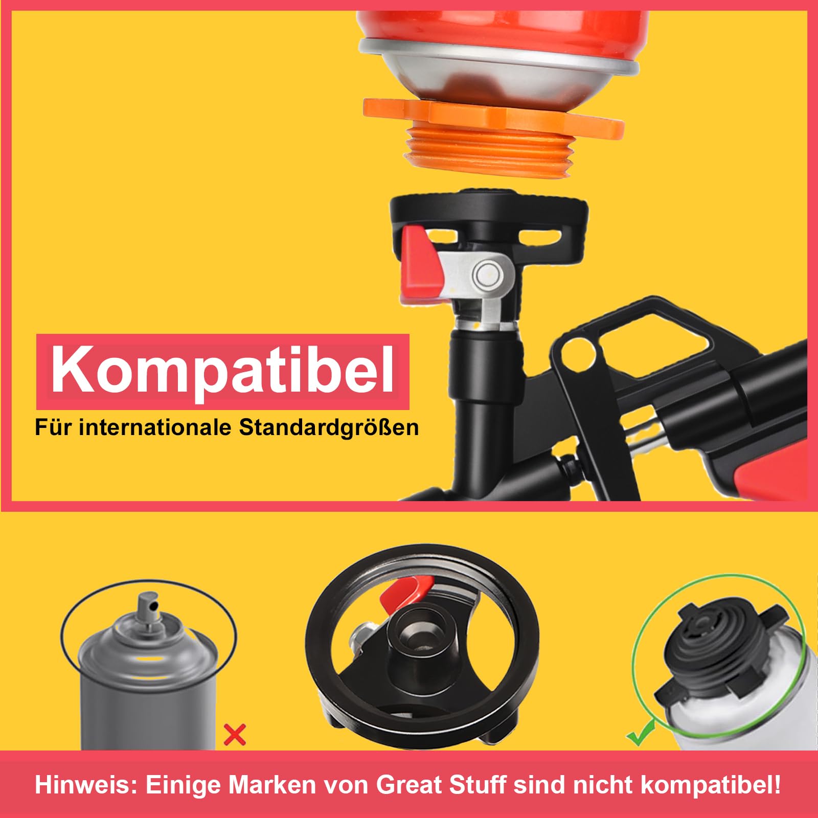 Schaumpistole, selbstreinigende Schaumpistole, PU Expanding Foam Gun, Schaumpistole Teflon beschichtet (PTFE), geeignet zum Abdichten, Füllen, Abdichten, für den Heim und Bürogebrauch