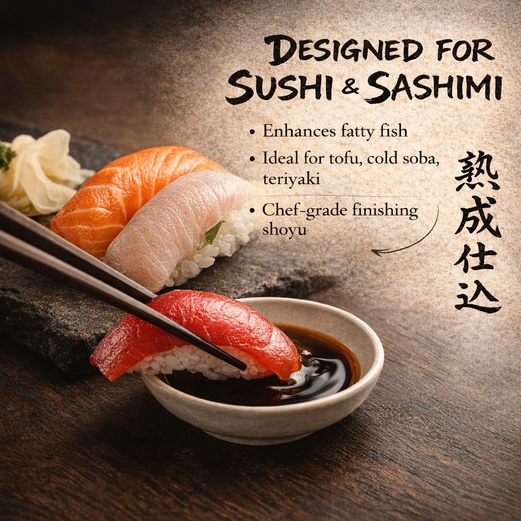 Nihon-Ichi Premium Organic Shoyu – Artisan Handcrafted Small-Batch Double-Brewed Soy Sauce – 2 Year Aged, Naturally Fermented in Wooden Barrels – Non-GMO – Japanese Flavor – 16.9 fl oz Glass Bottle